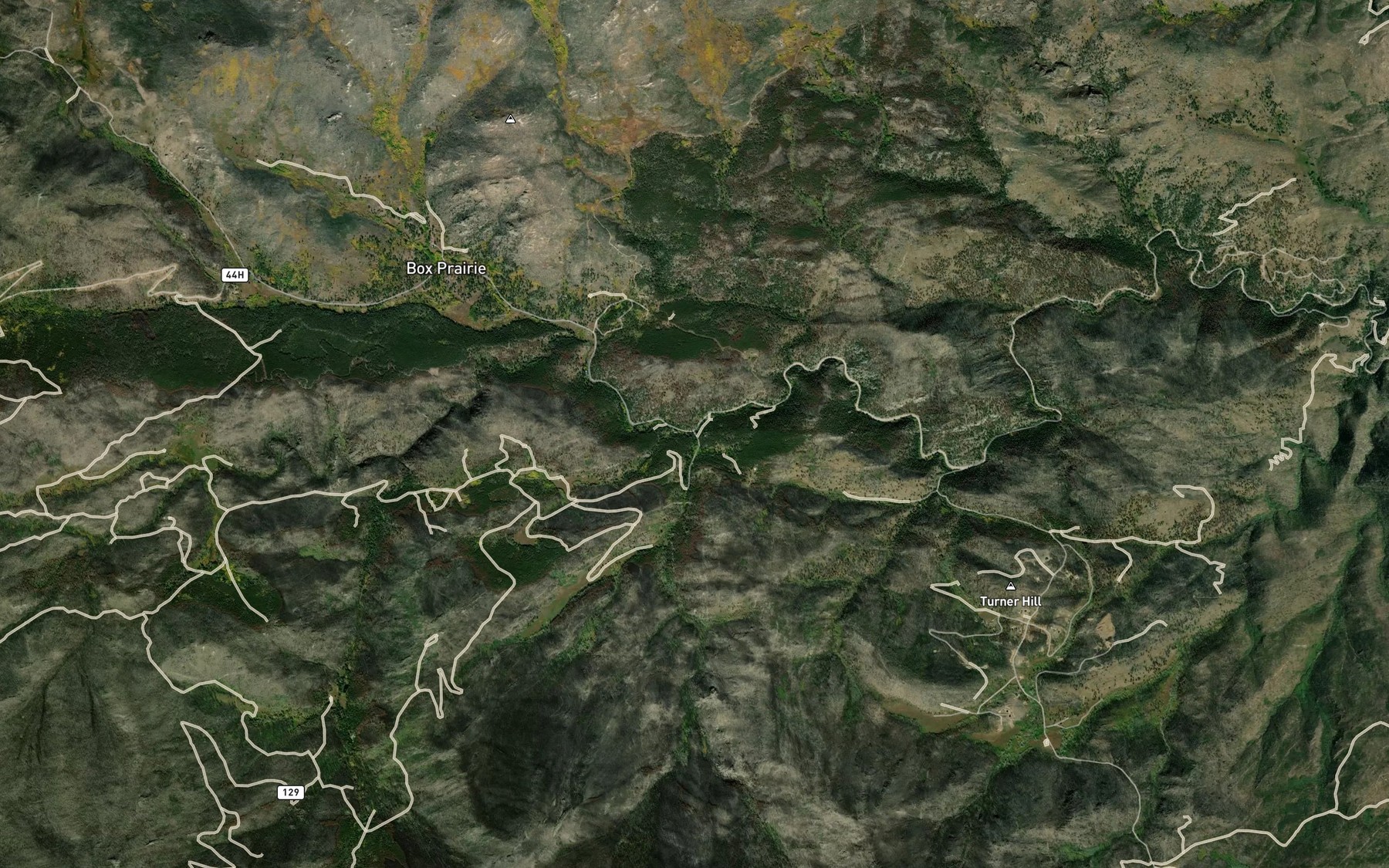 Satellite map of the Cascade Creek