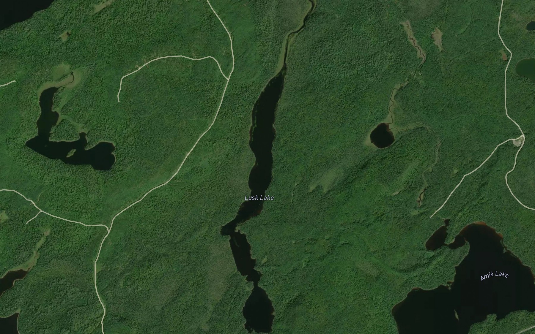 Satellite map of the Lusk Lake