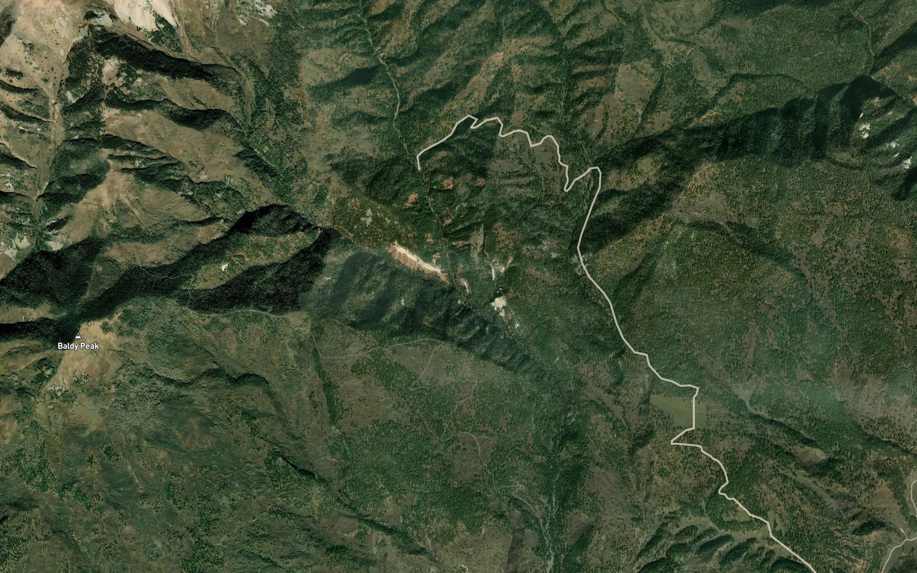 Satellite map of the South Fork Lightner Creek