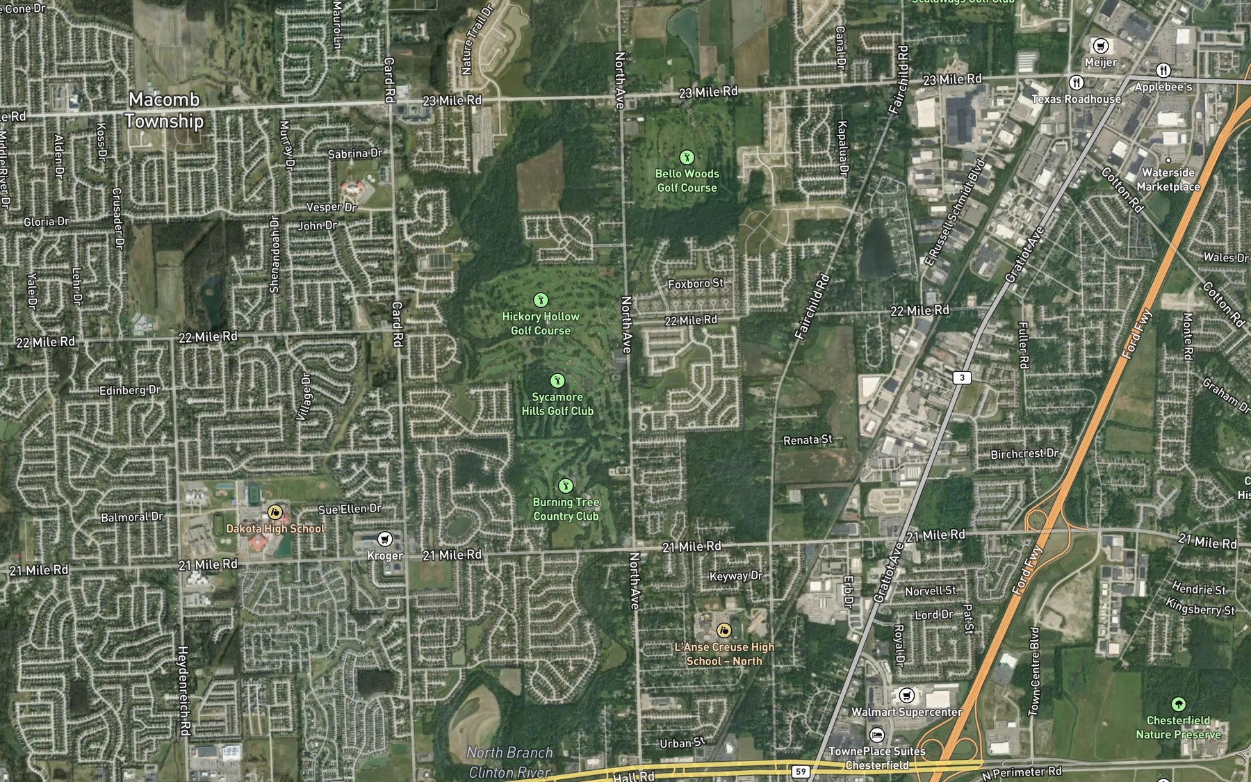 Satellite map of the Steinbrink Drain
