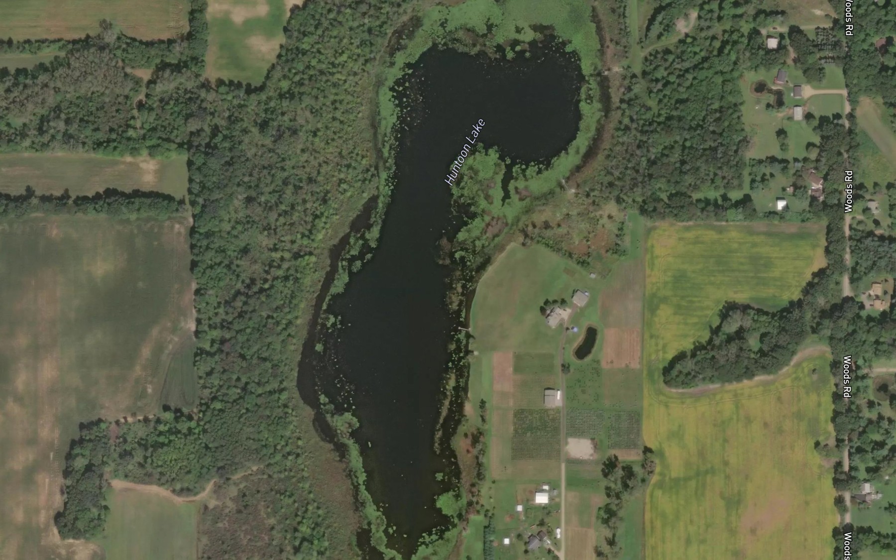 Satellite map of the Hunton Lake