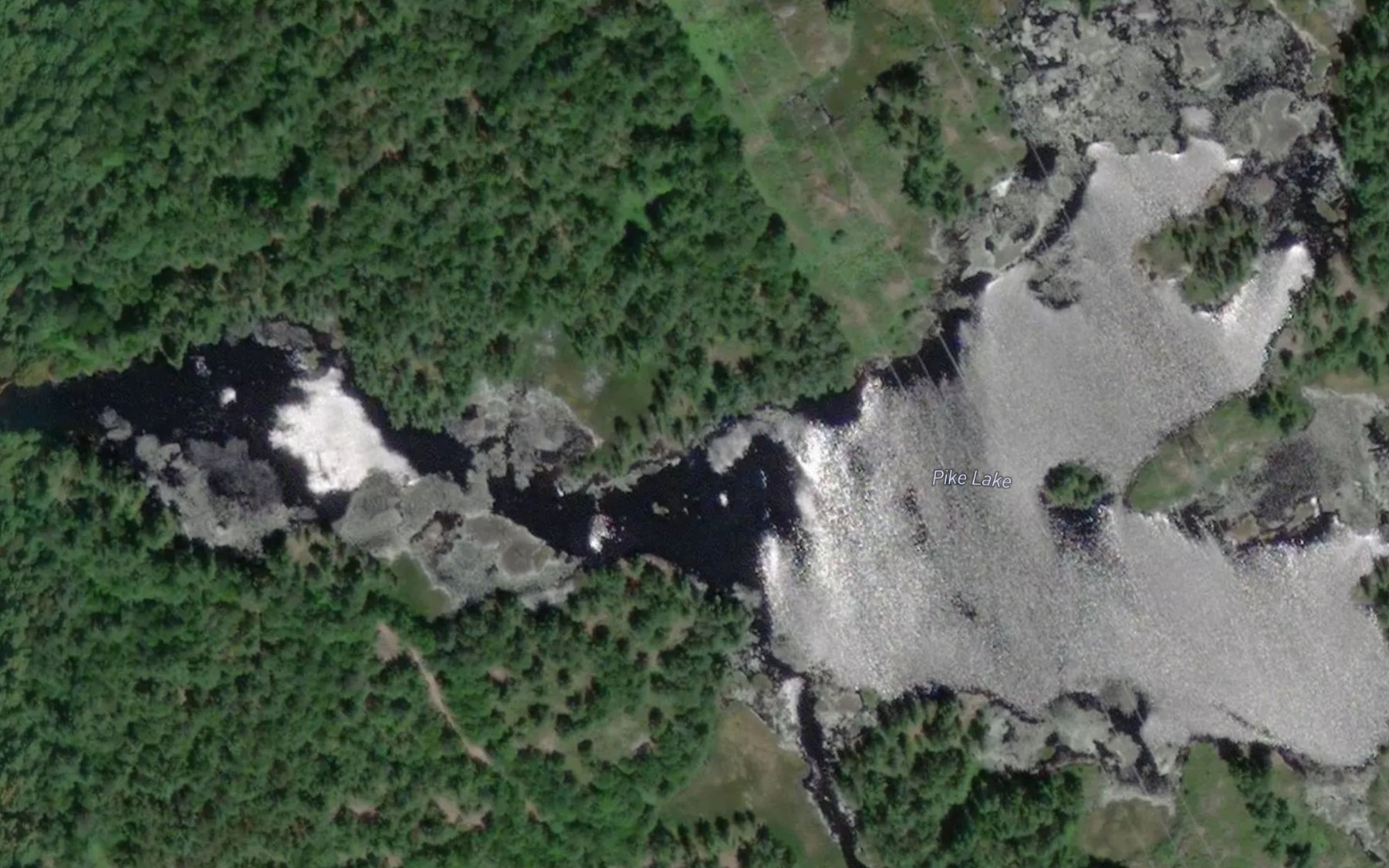 Satellite map of the Pike Lake