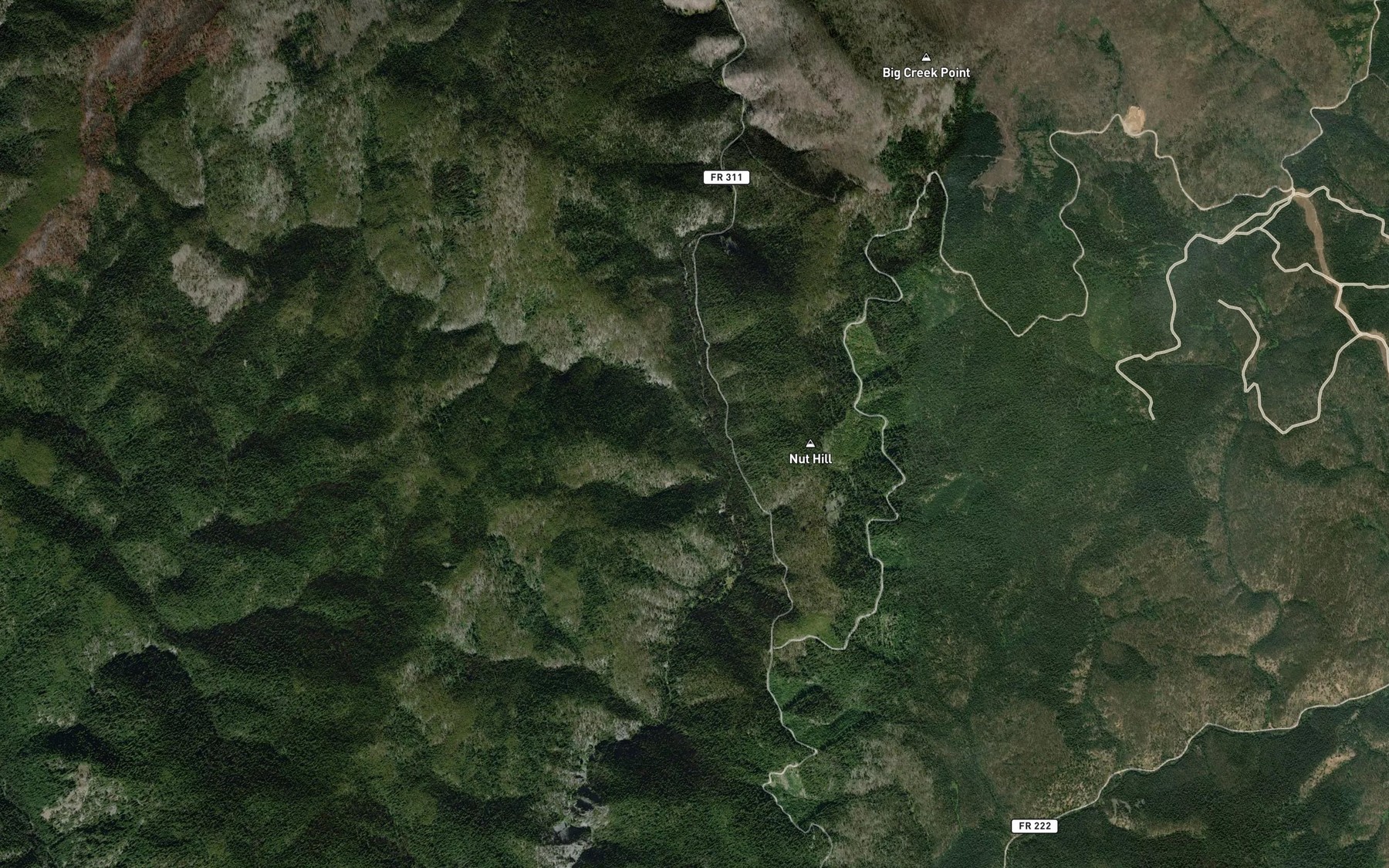 Satellite map of the Herman Creek