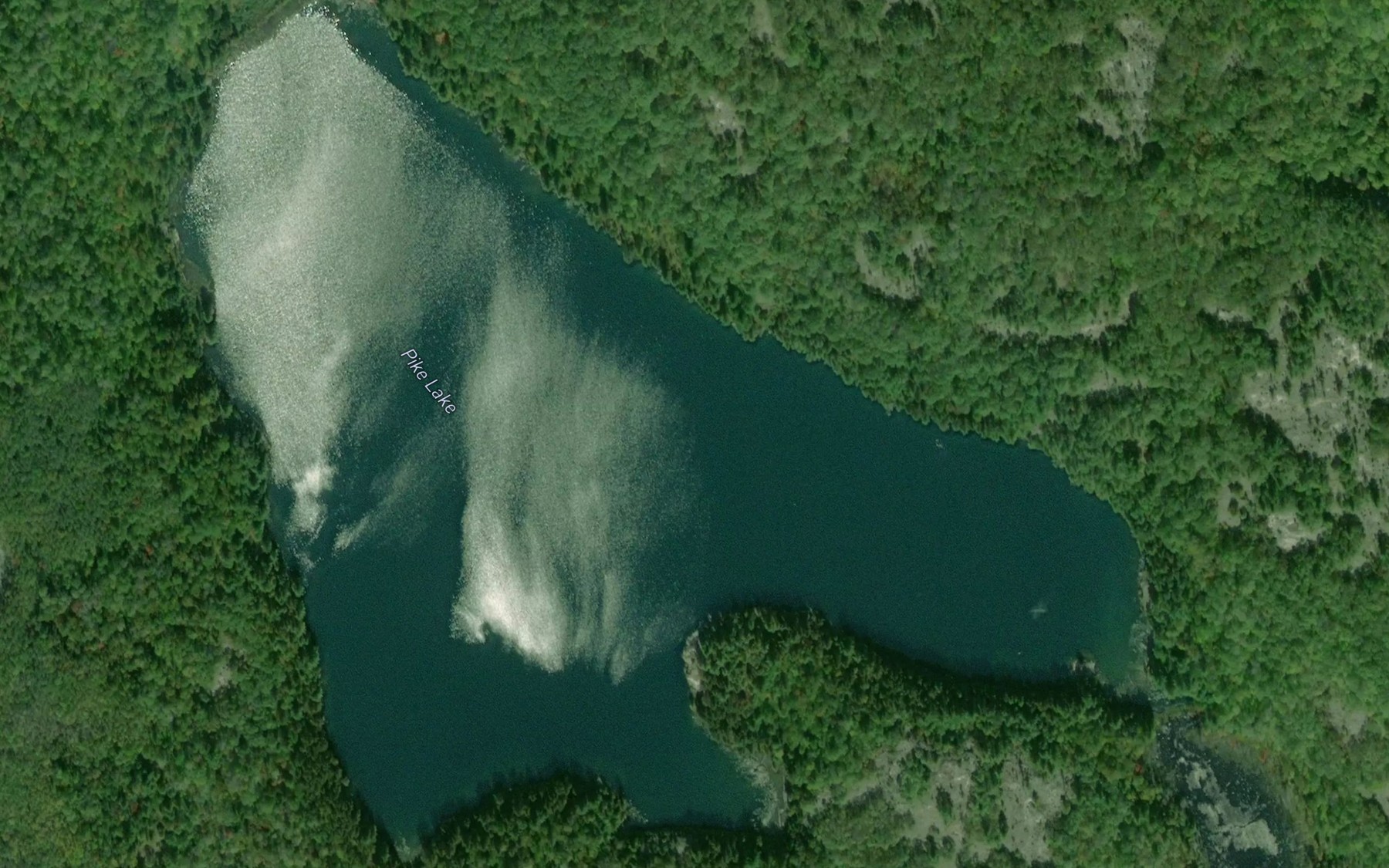 Satellite map of the Pike Lake