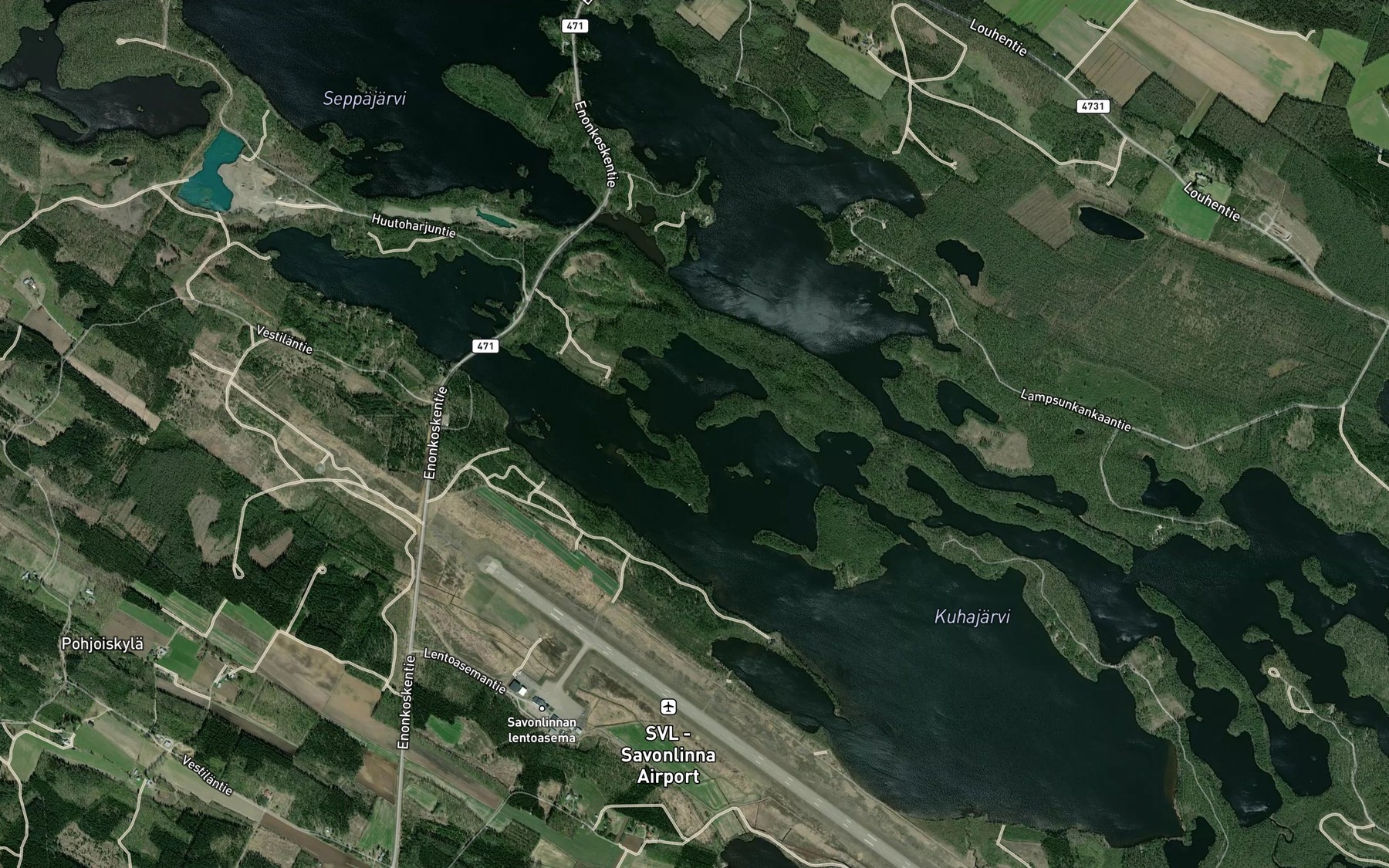 Satellite map of the Kopelonsalmi