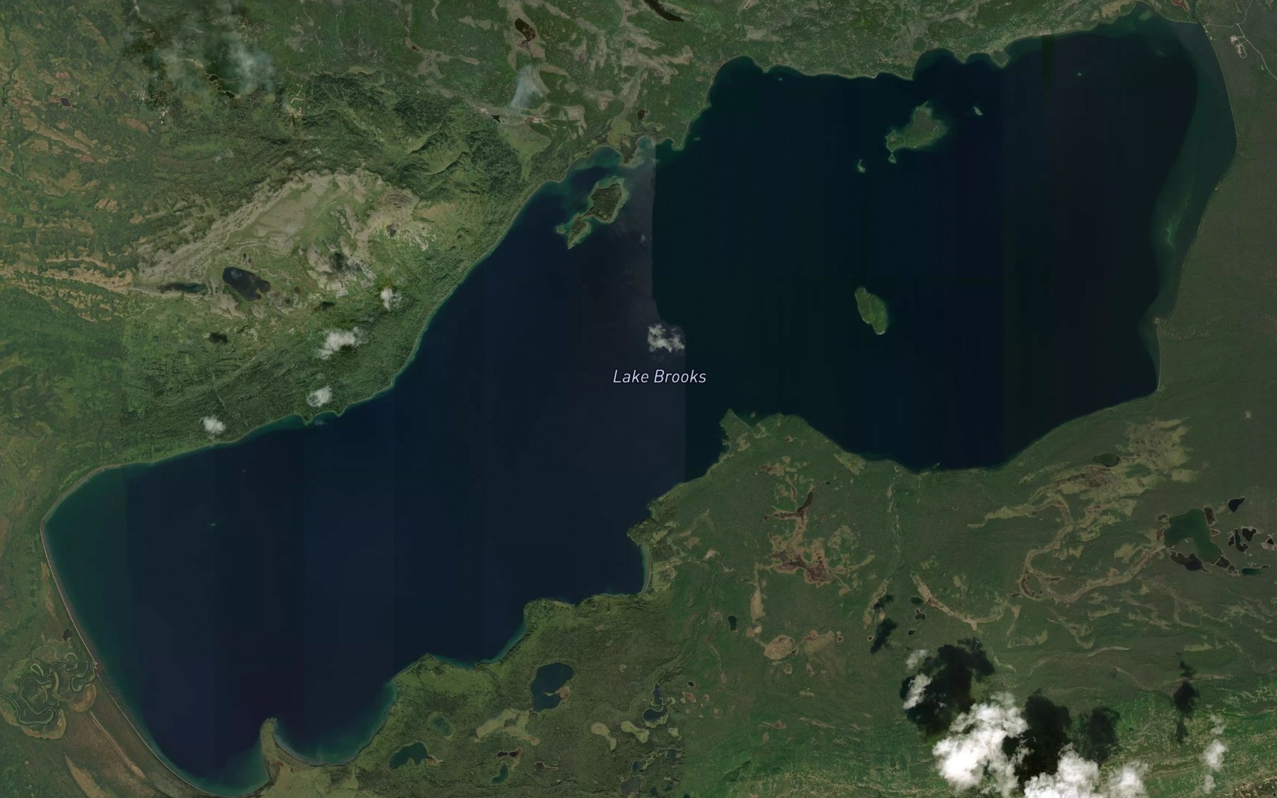 Satellite map of the Brooks Lodge Seaplane Base