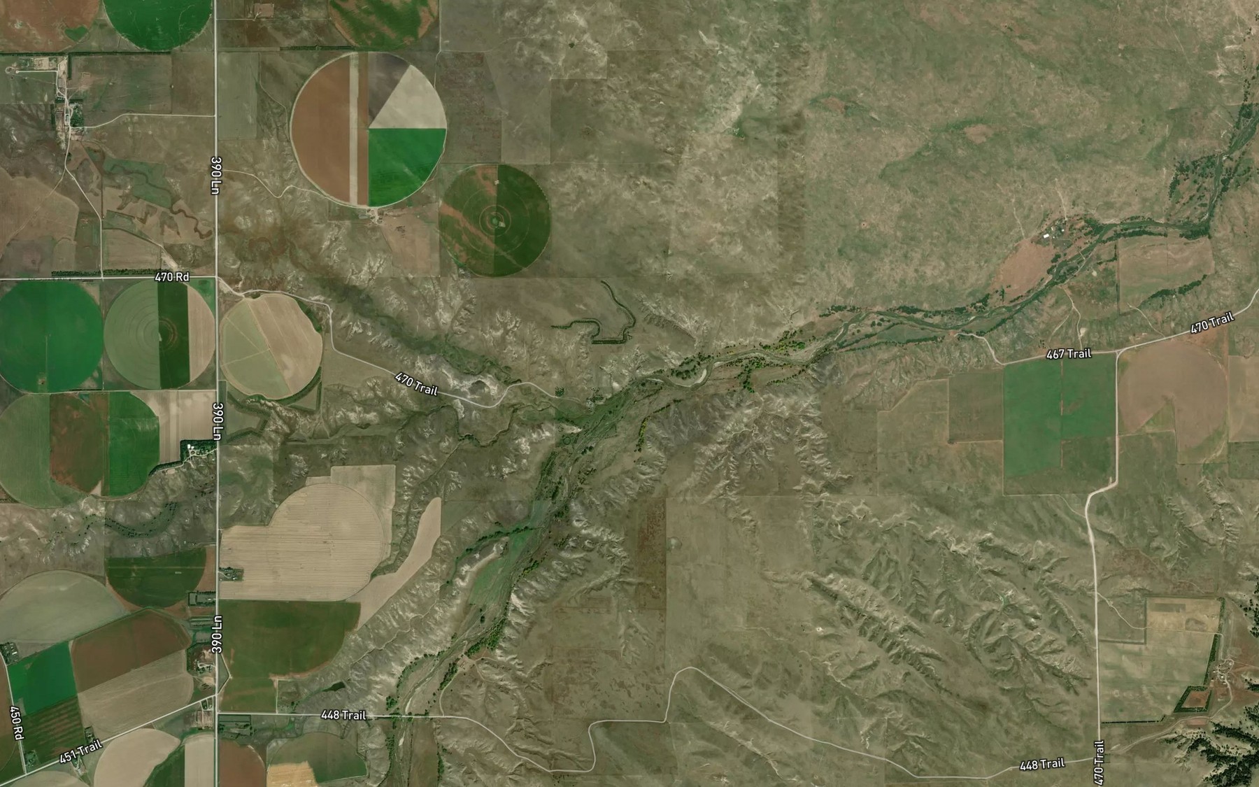 Satellite map of the Spring Creek