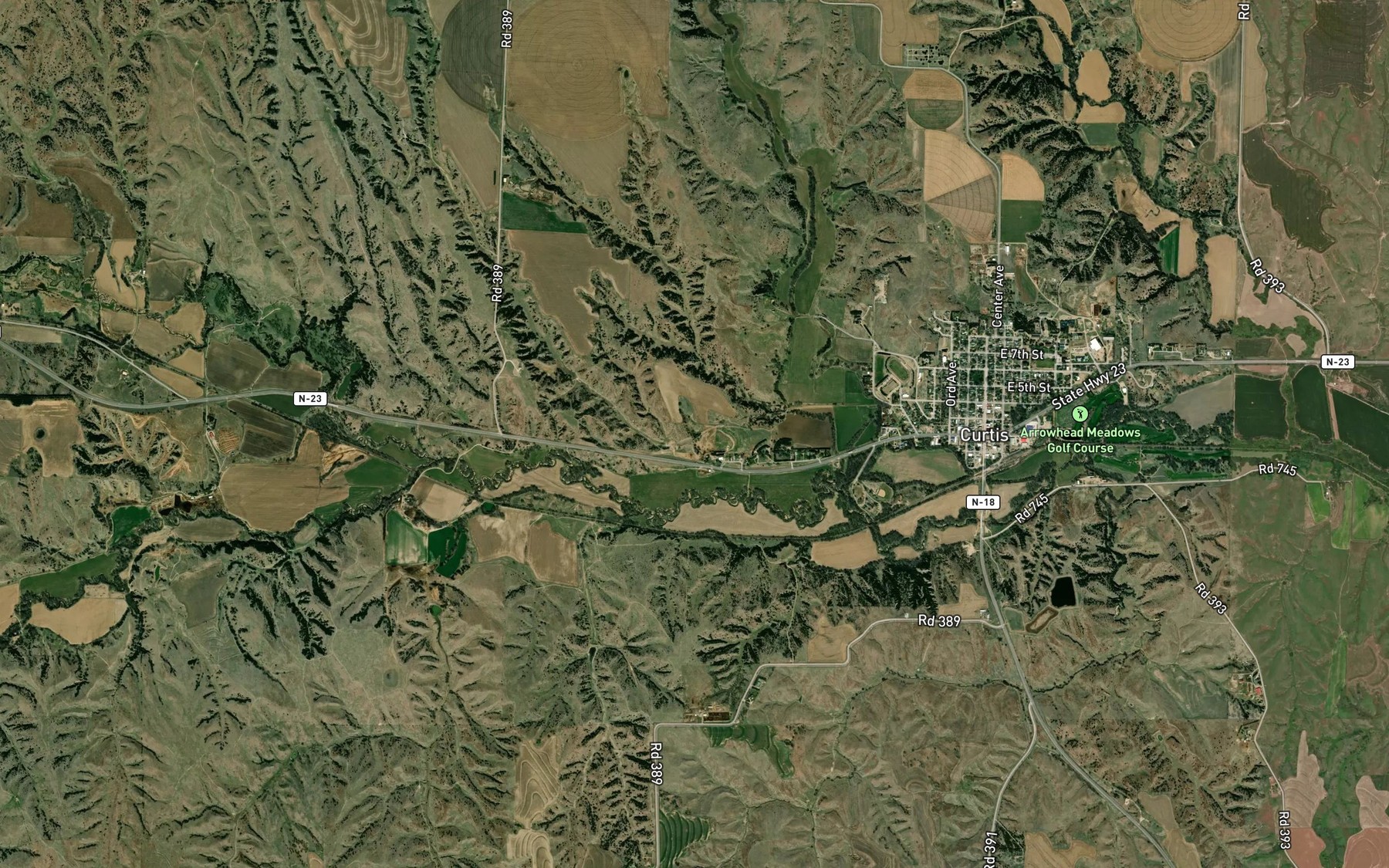 Satellite map of the Cole Reservoir