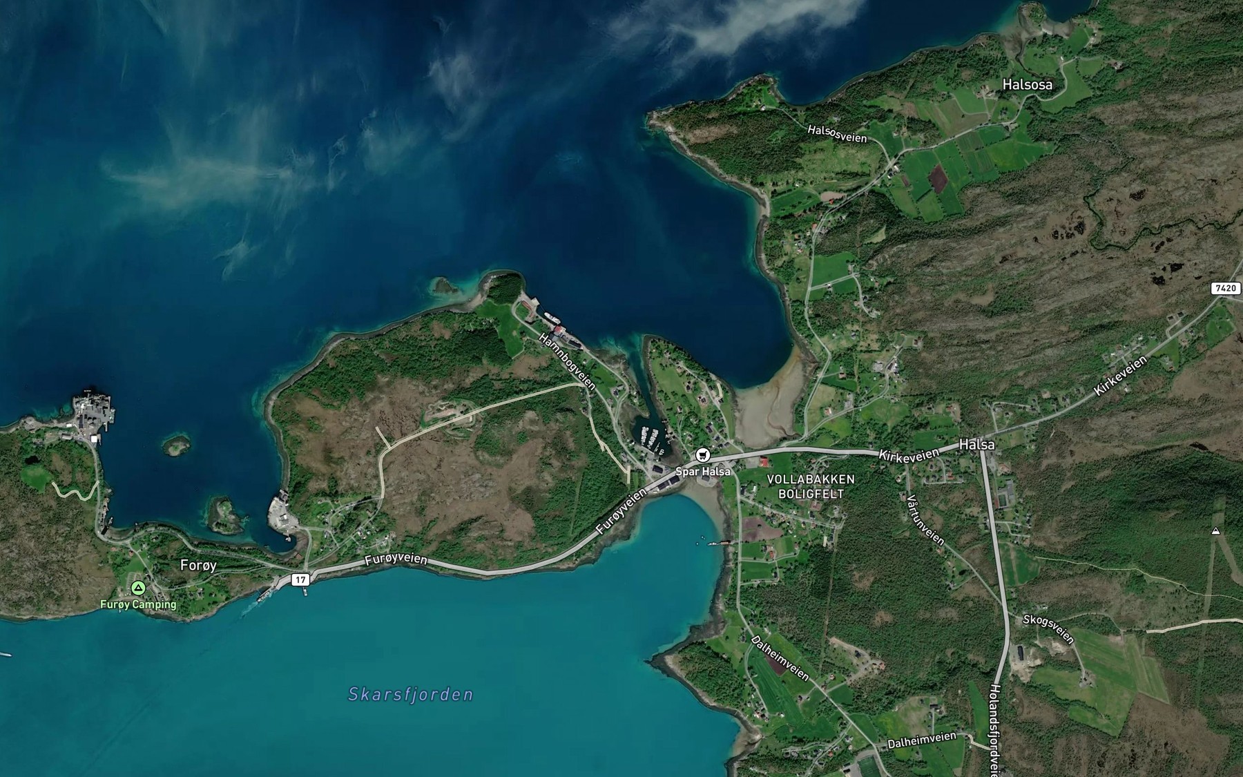 Satellite map of the Hamnbogen