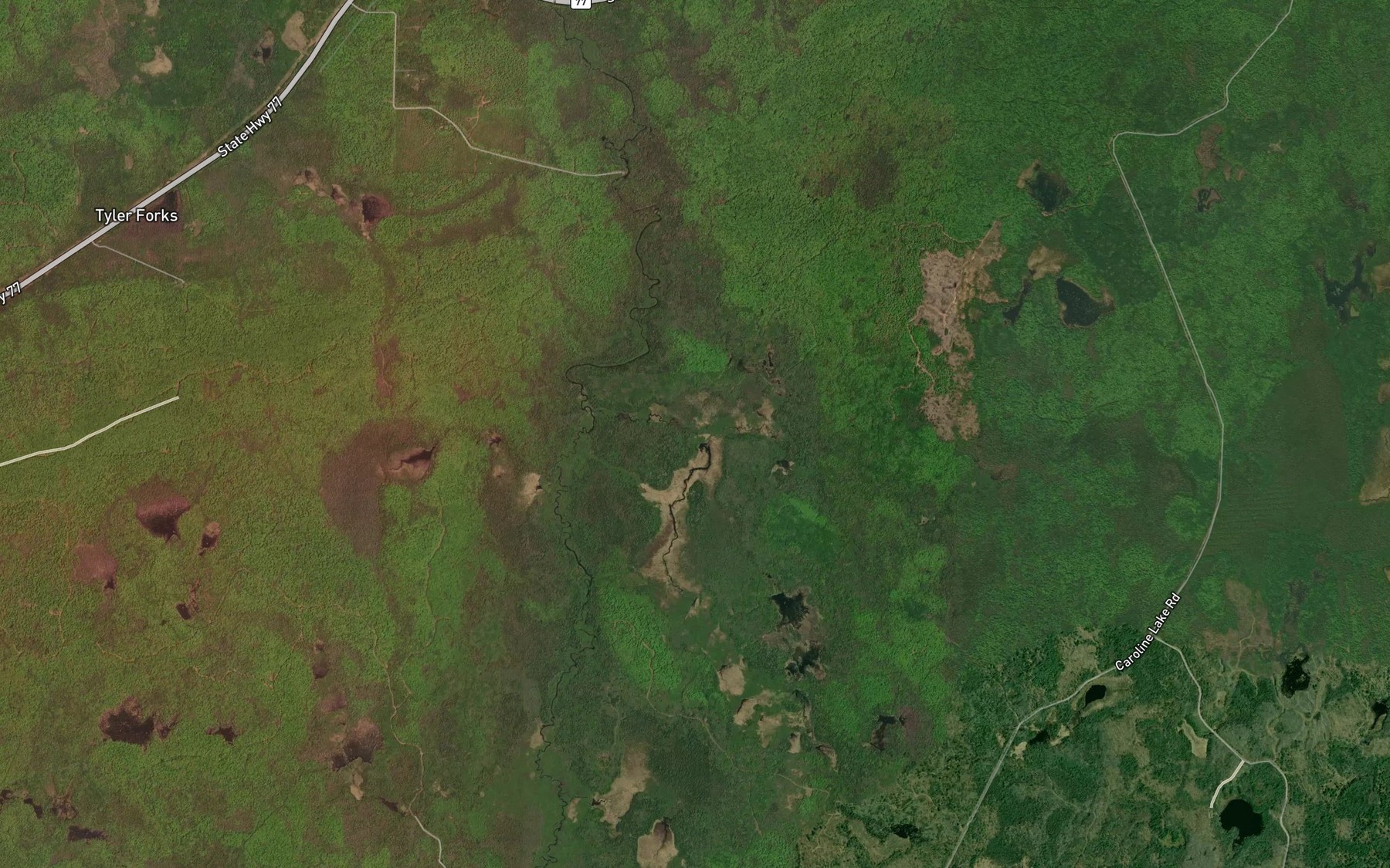 Satellite map of the Mud Creek