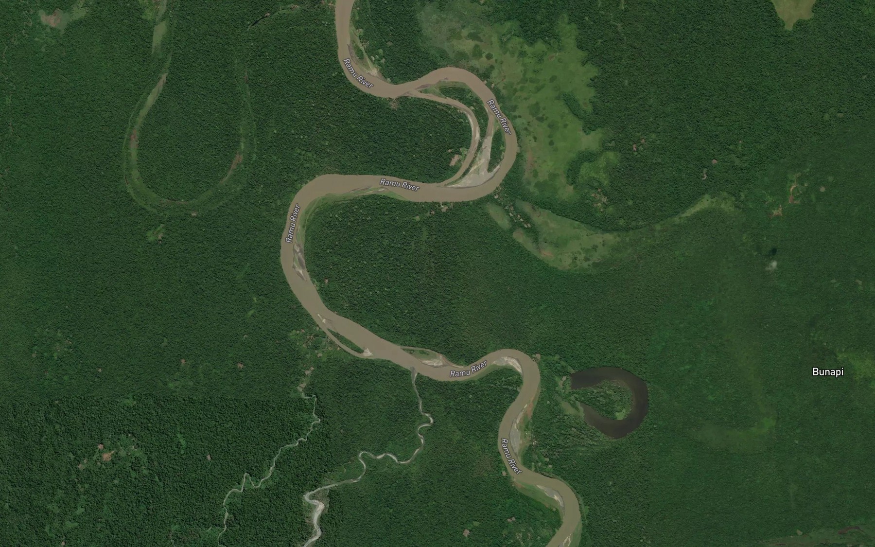 Satellite map of the Aunja River