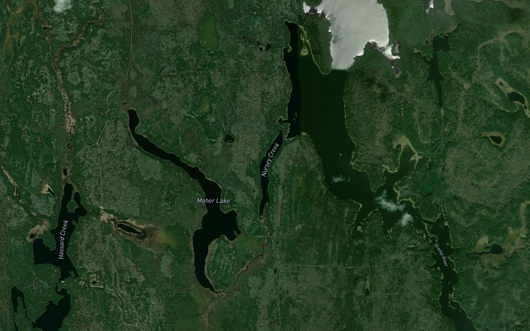 Satellite map of the Nursey Creek