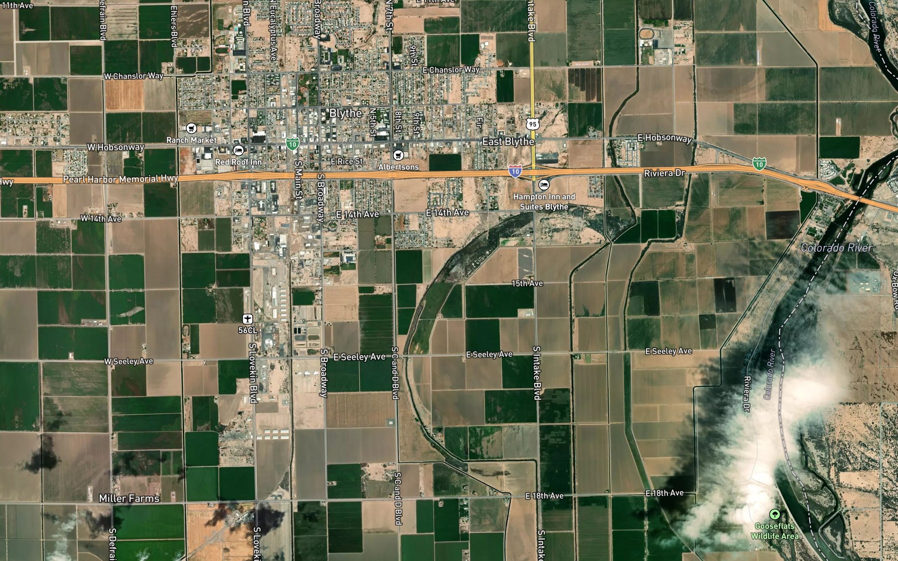 Satellite map of the Goodman Slough