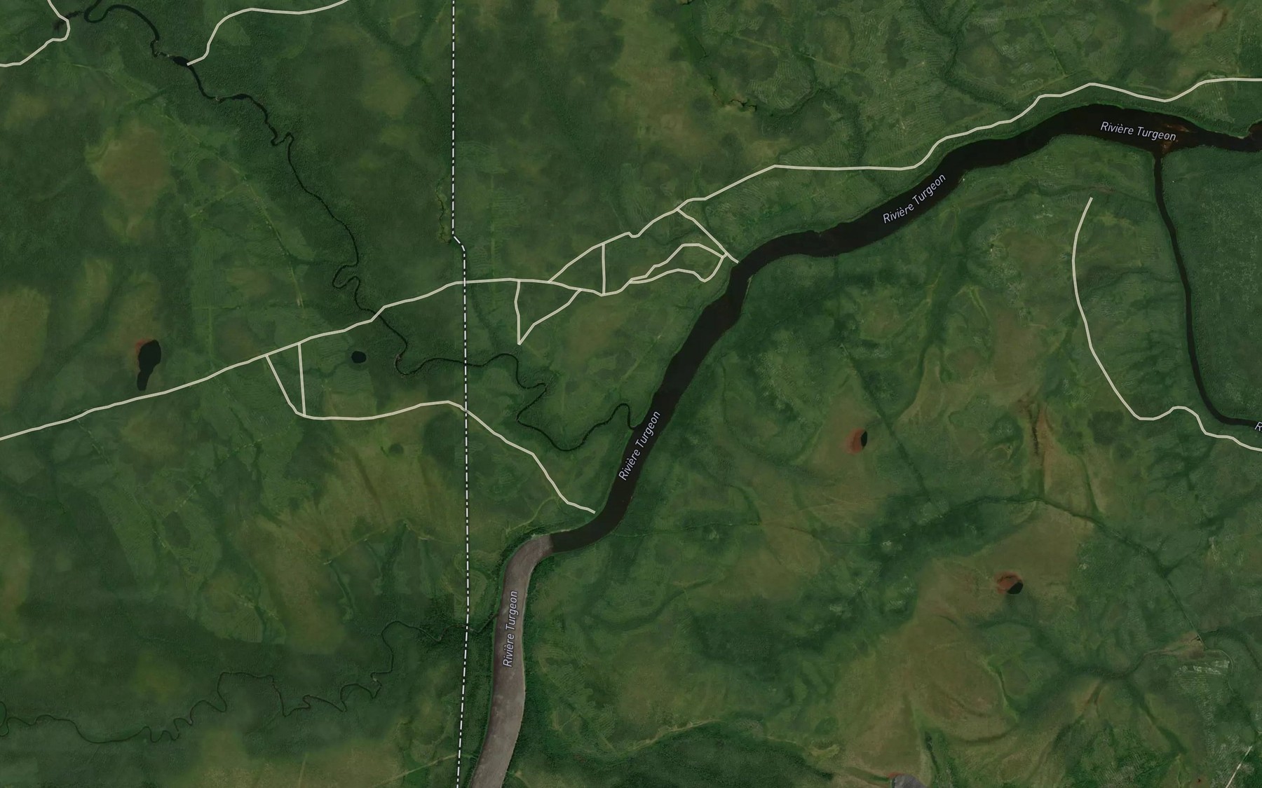 Satellite map of the Turcotte River