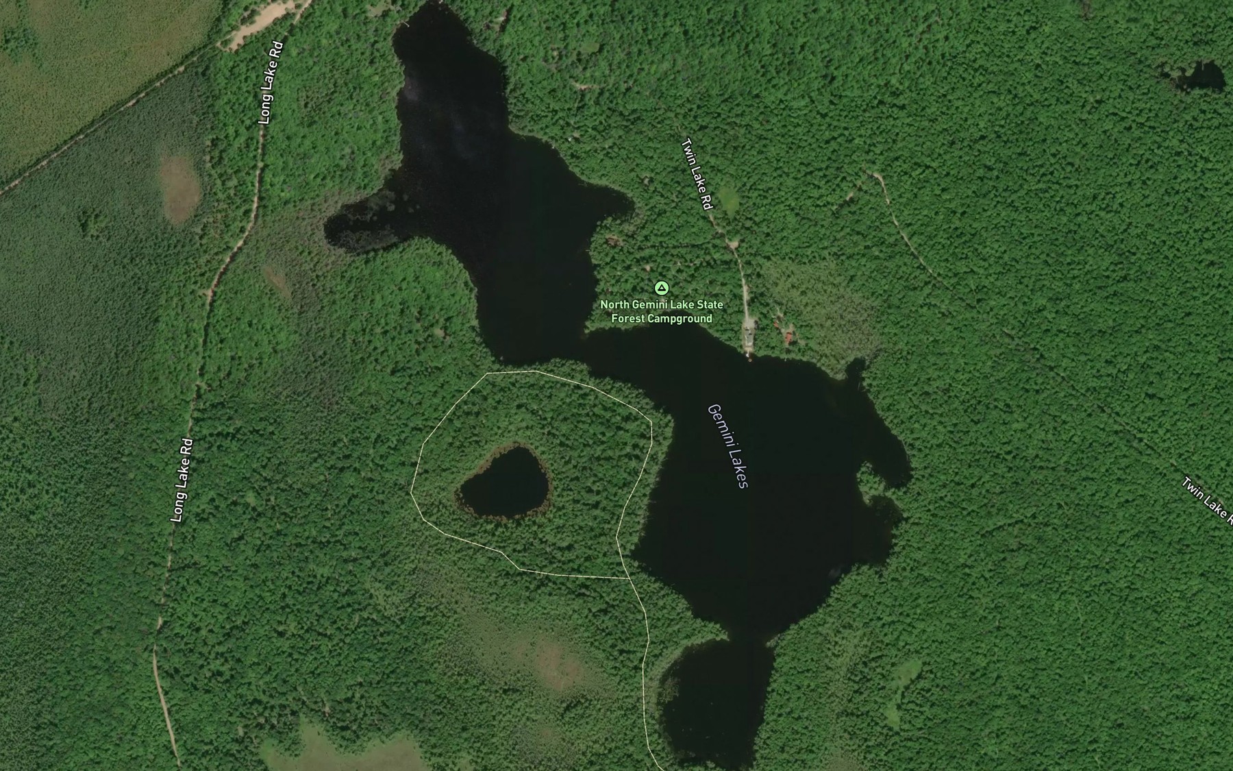 Satellite map of the Gemini Lakes