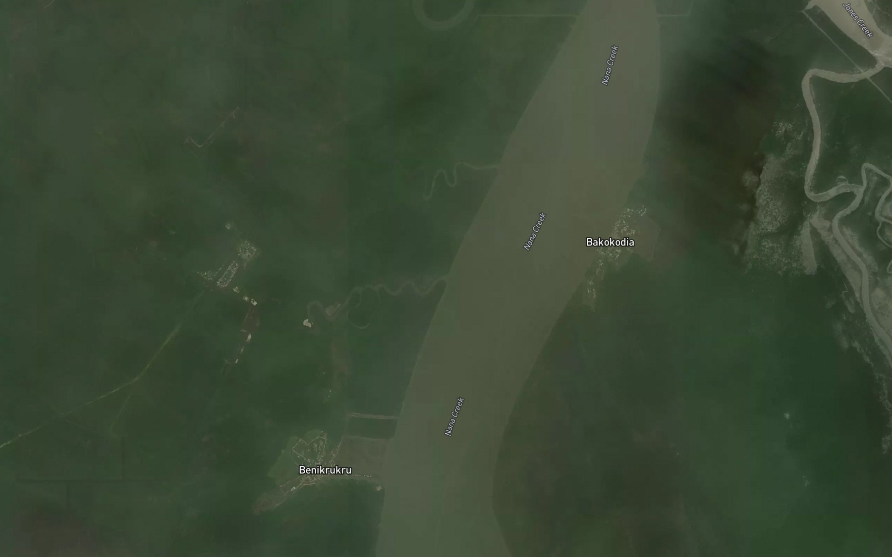 Satellite map of the Benikrukru Creek