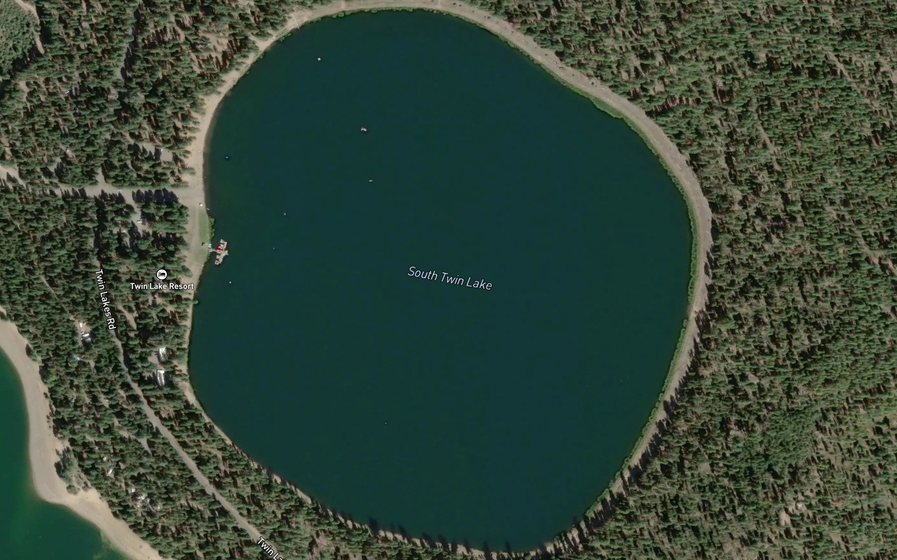 Satellite map of the South Twin Lake