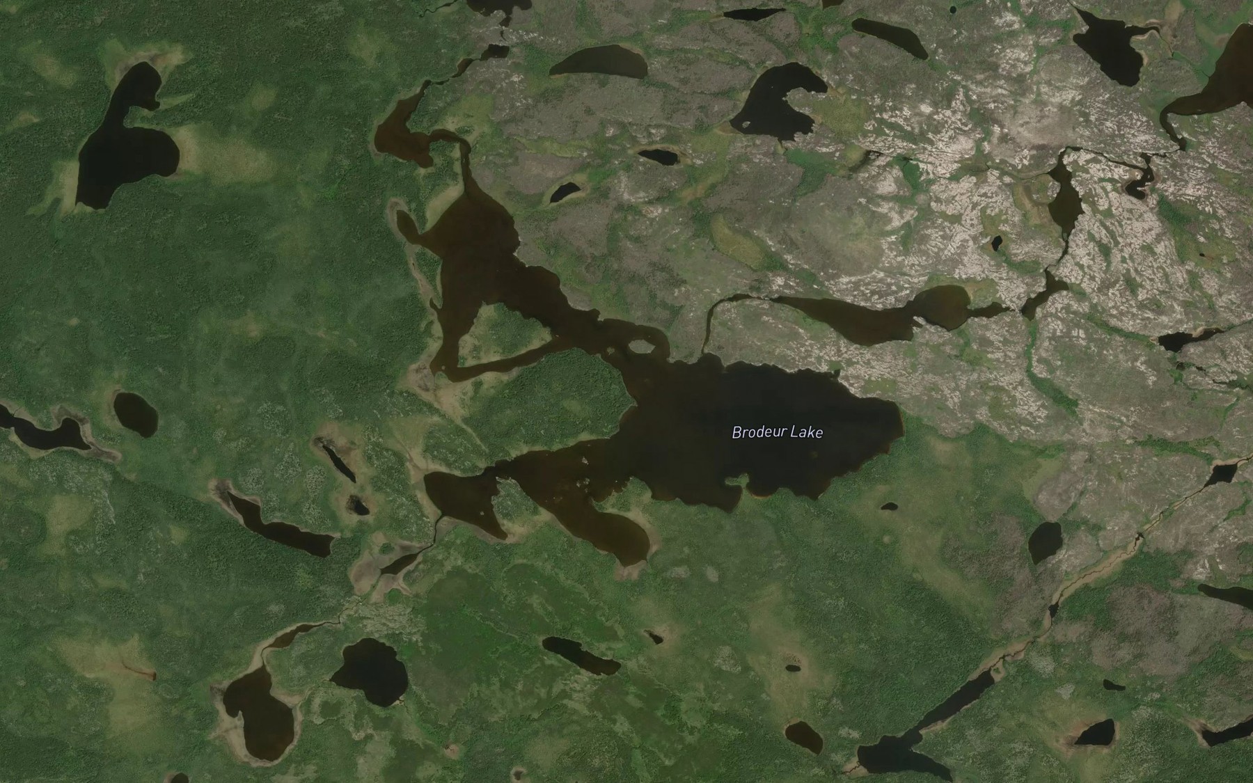 Satellite map of the Brodeur Lake