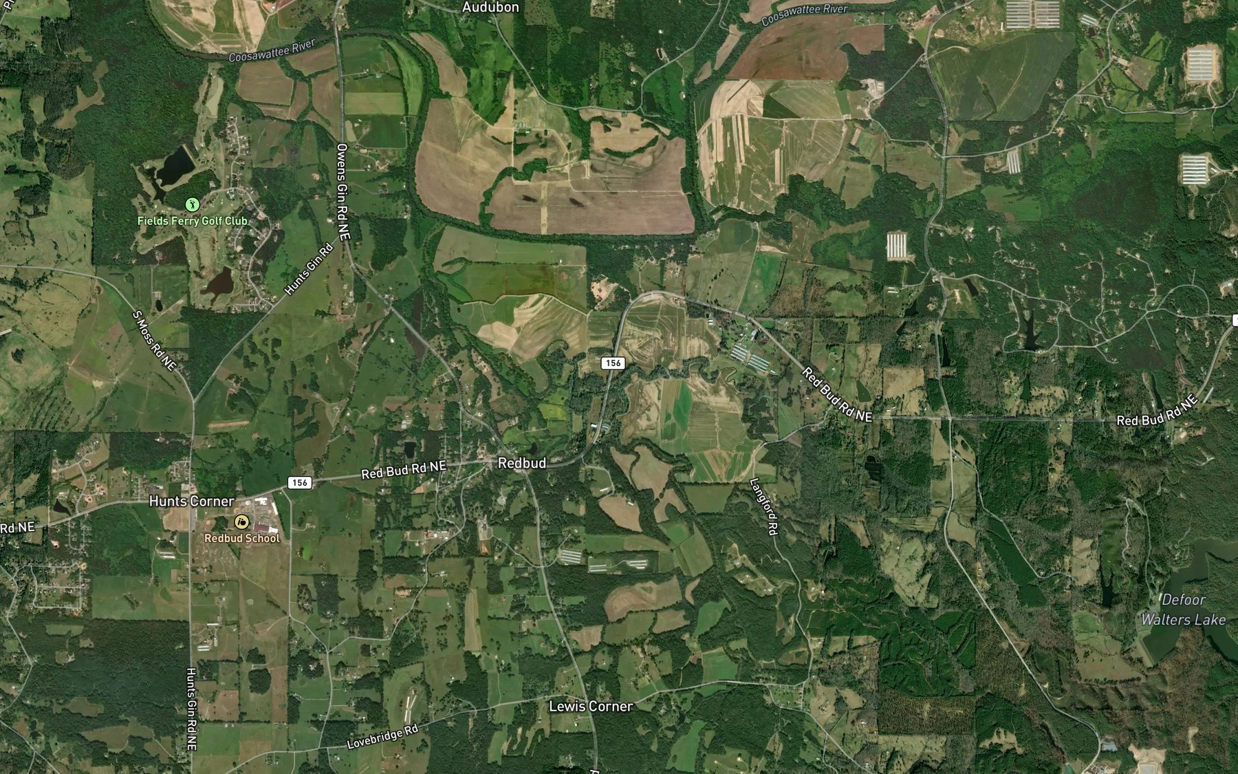 Satellite map of the Lick Creek