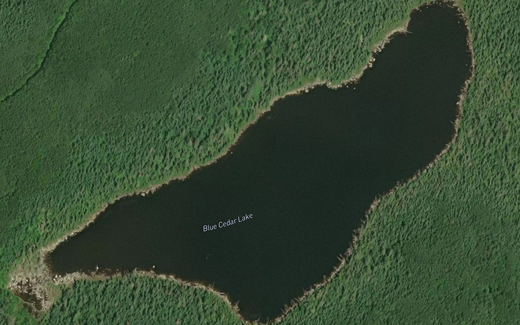 Satellite map of the Blue Cedar Lake