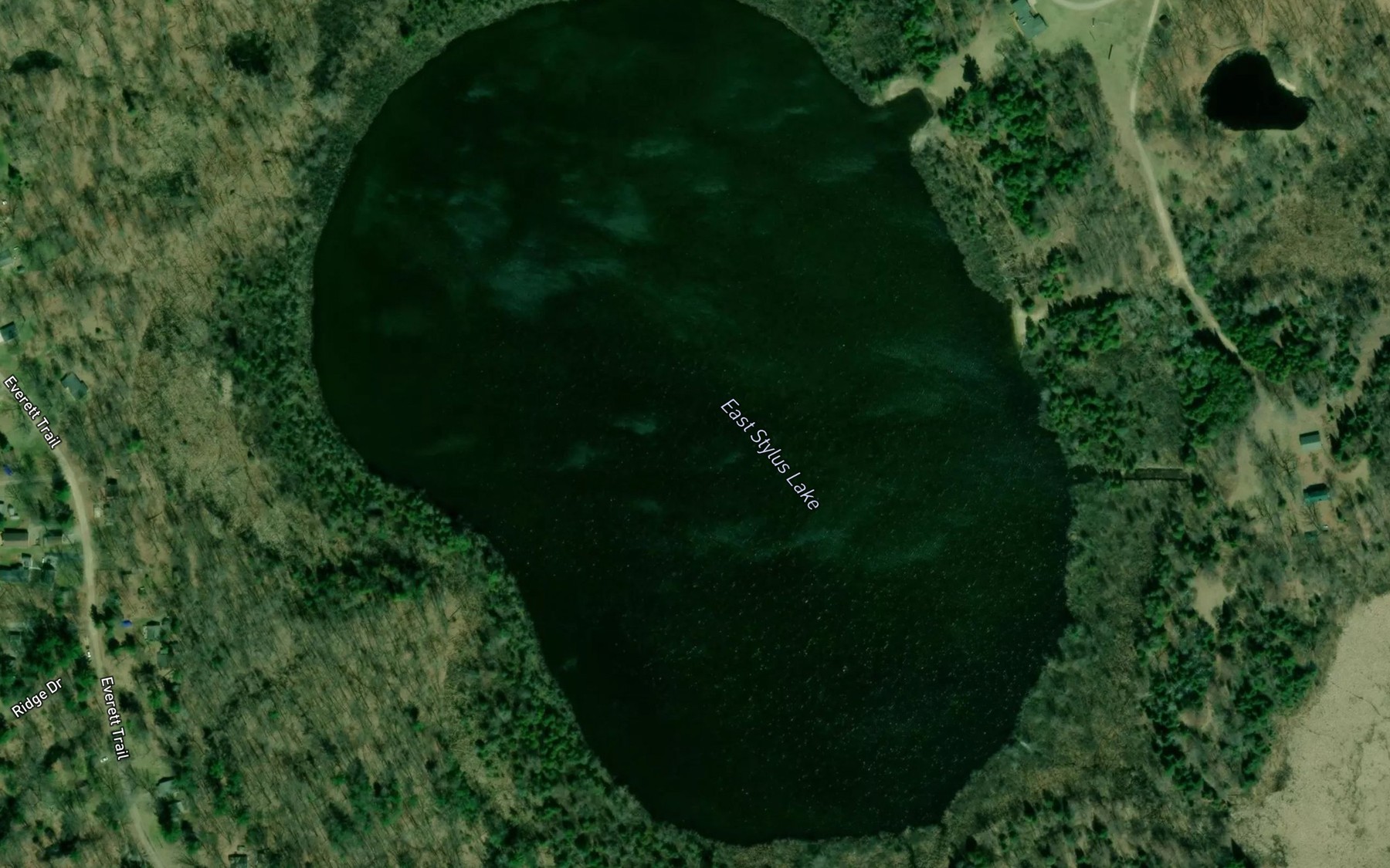 Satellite map of the East Stylus Lake