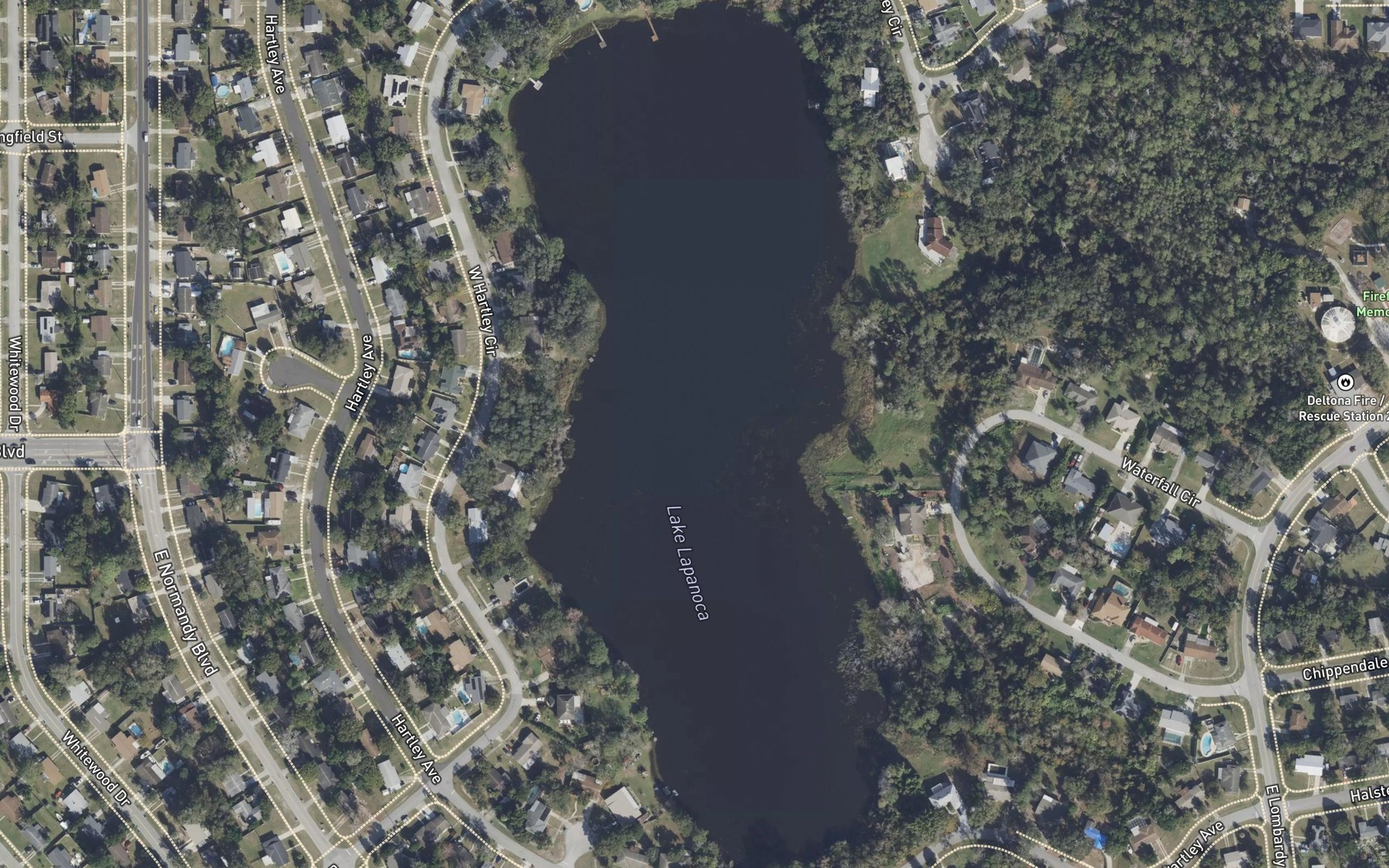 Satellite map of the Lake Lapanocia