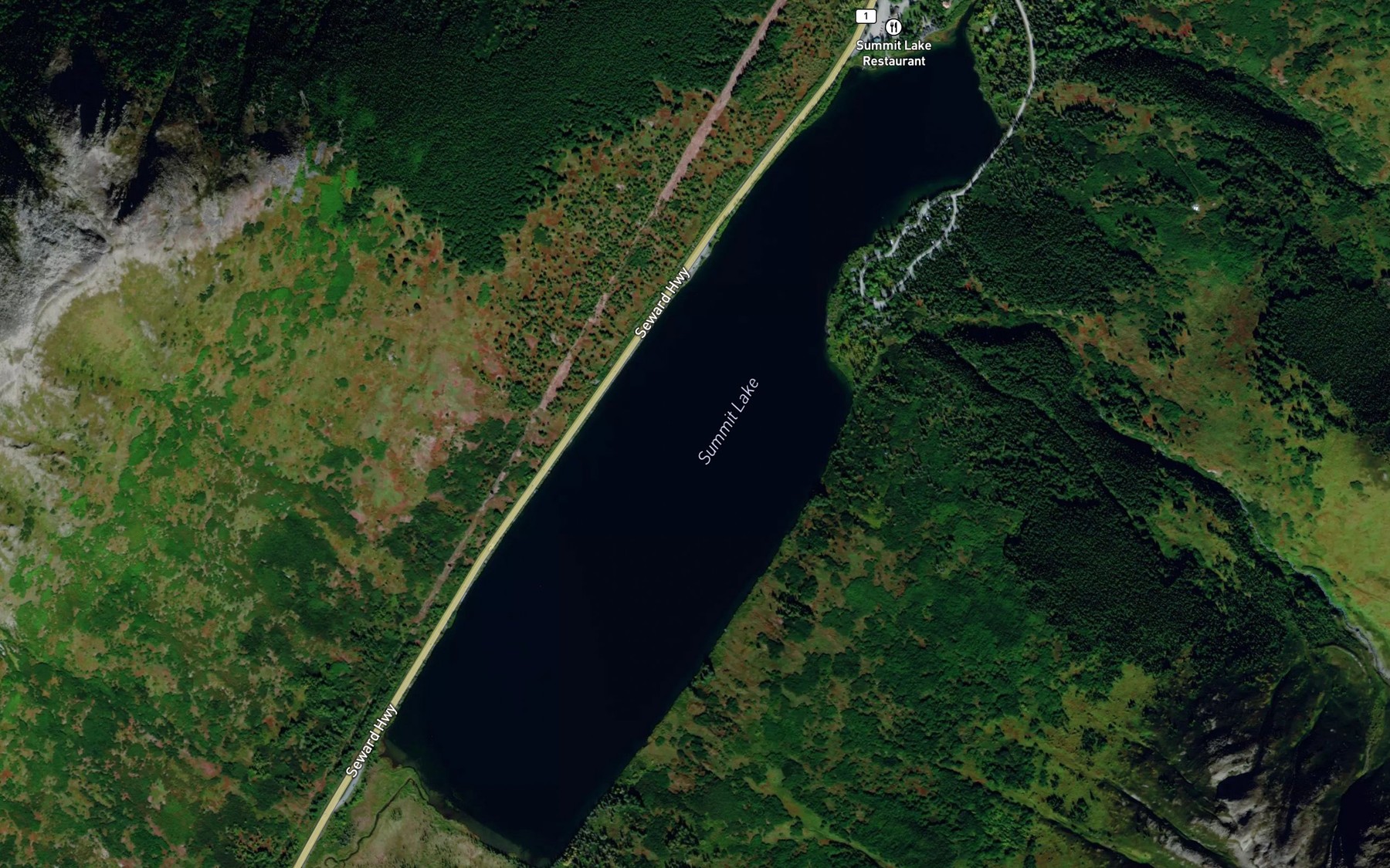Satellite map of the Summit Lake