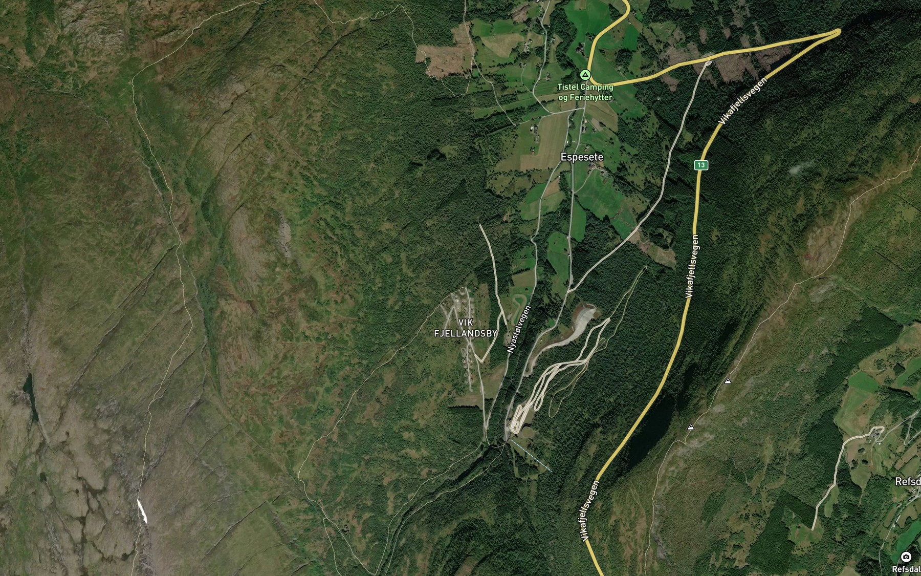 Satellite map of the Djupegjela