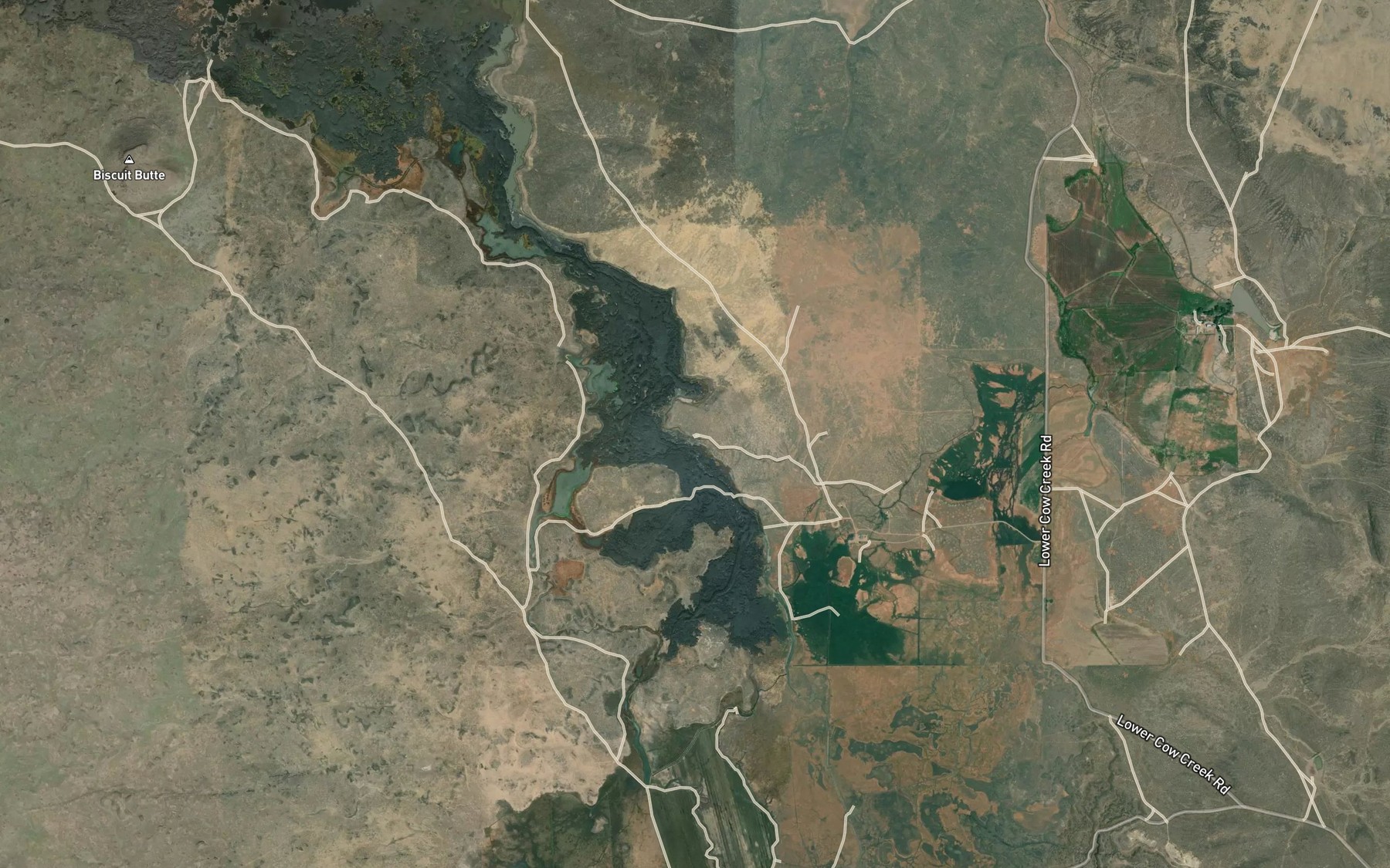 Satellite map of the East Cow Creek