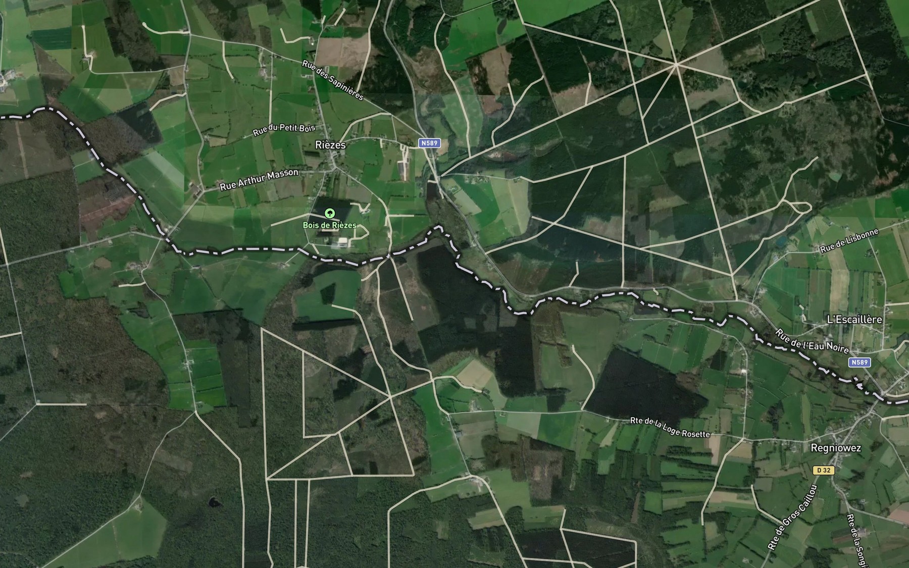 Satellite map of the Hauts Marais