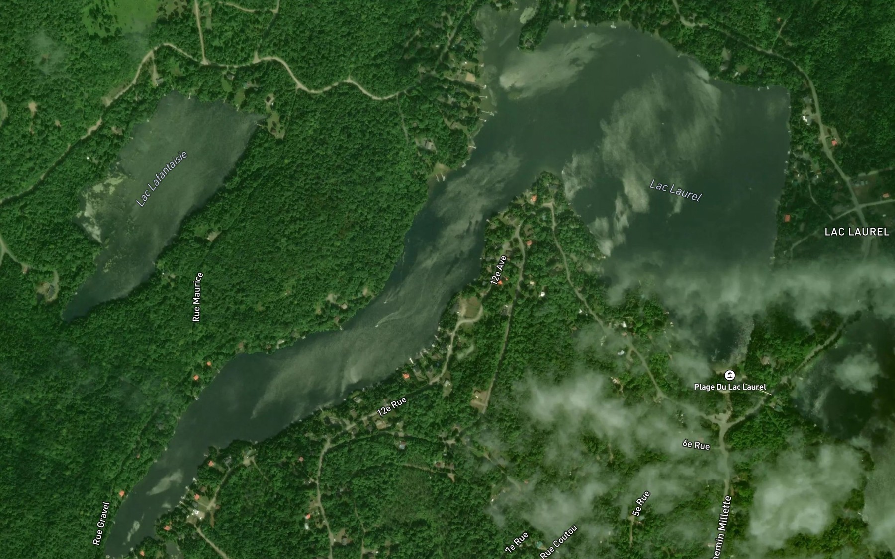 Satellite map of the Lac Laurel