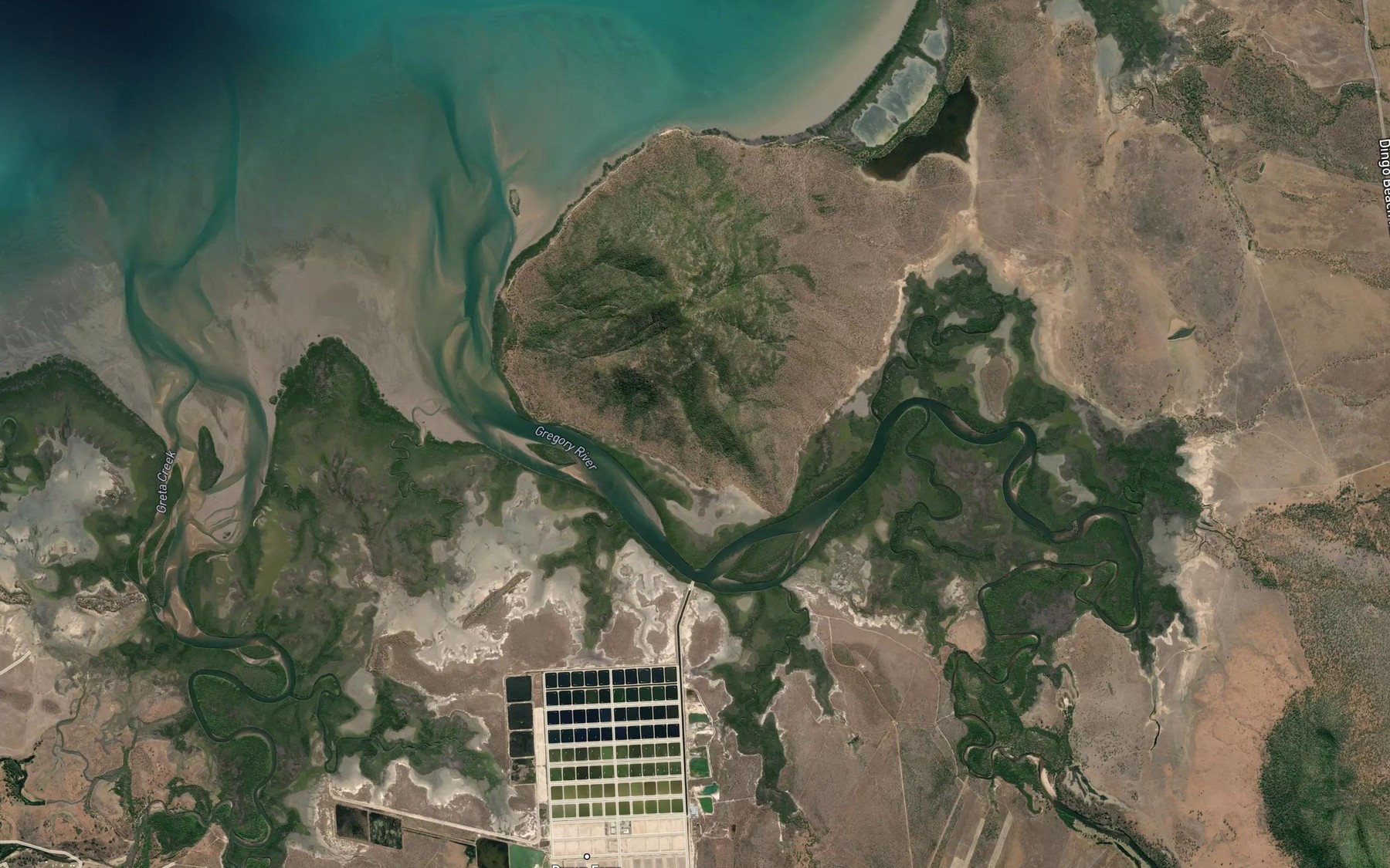 Satellite map of the Banana Creek