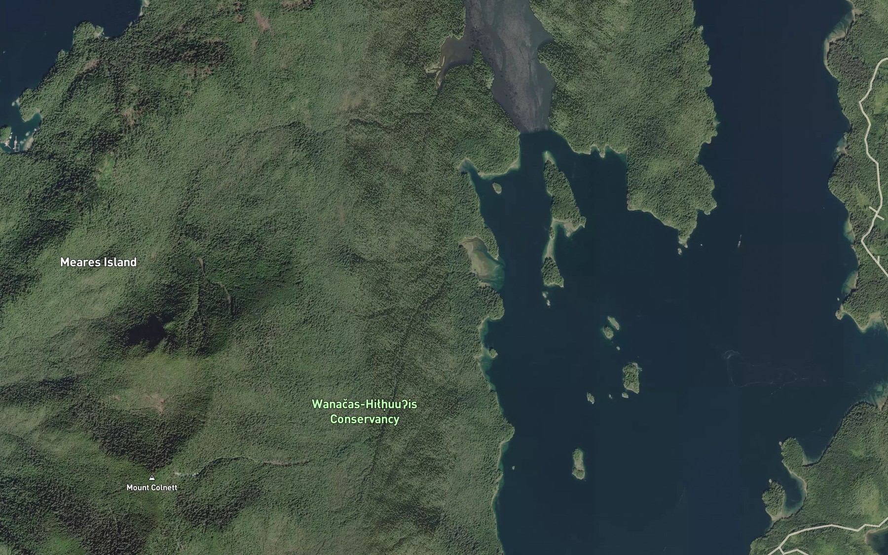 Satellite map of the Fundy Creek