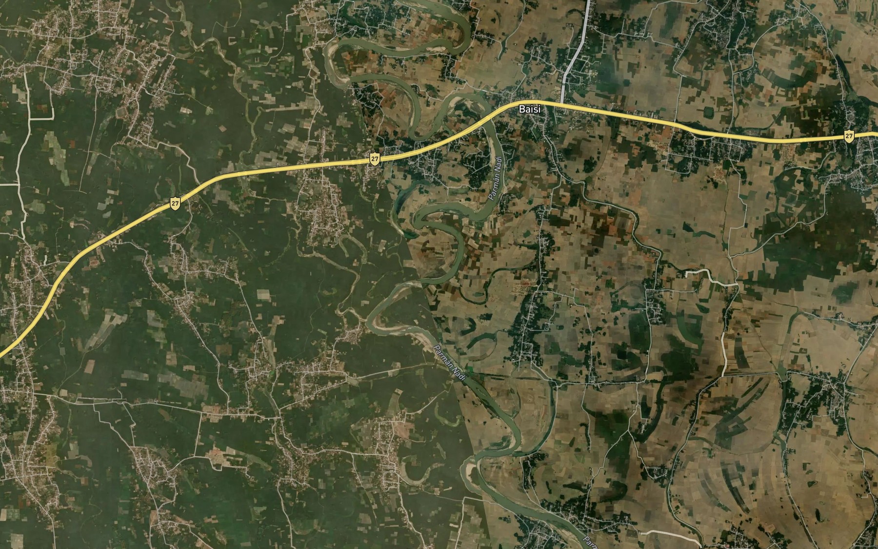 Satellite map of the Panar Nadi