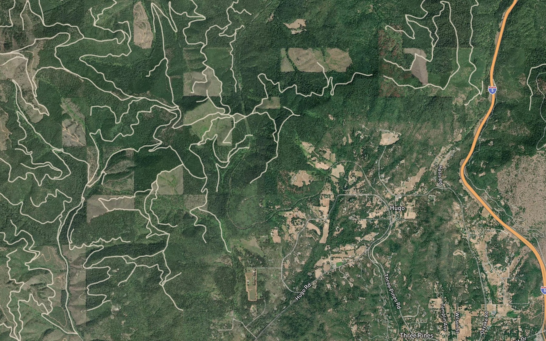 Satellite map of the Mabel Spring