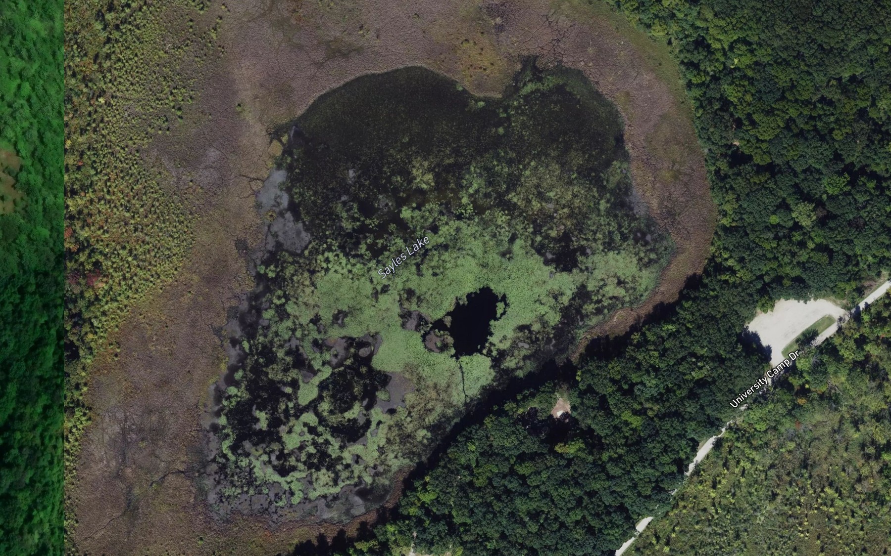 Satellite map of the Sayles Lake