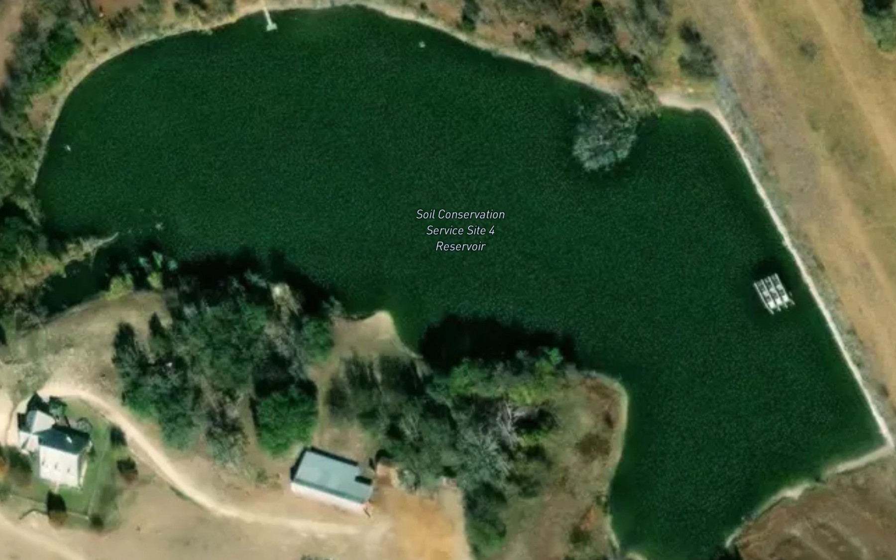 Satellite map of the Soil Conservation Service Site 4 Reservoir