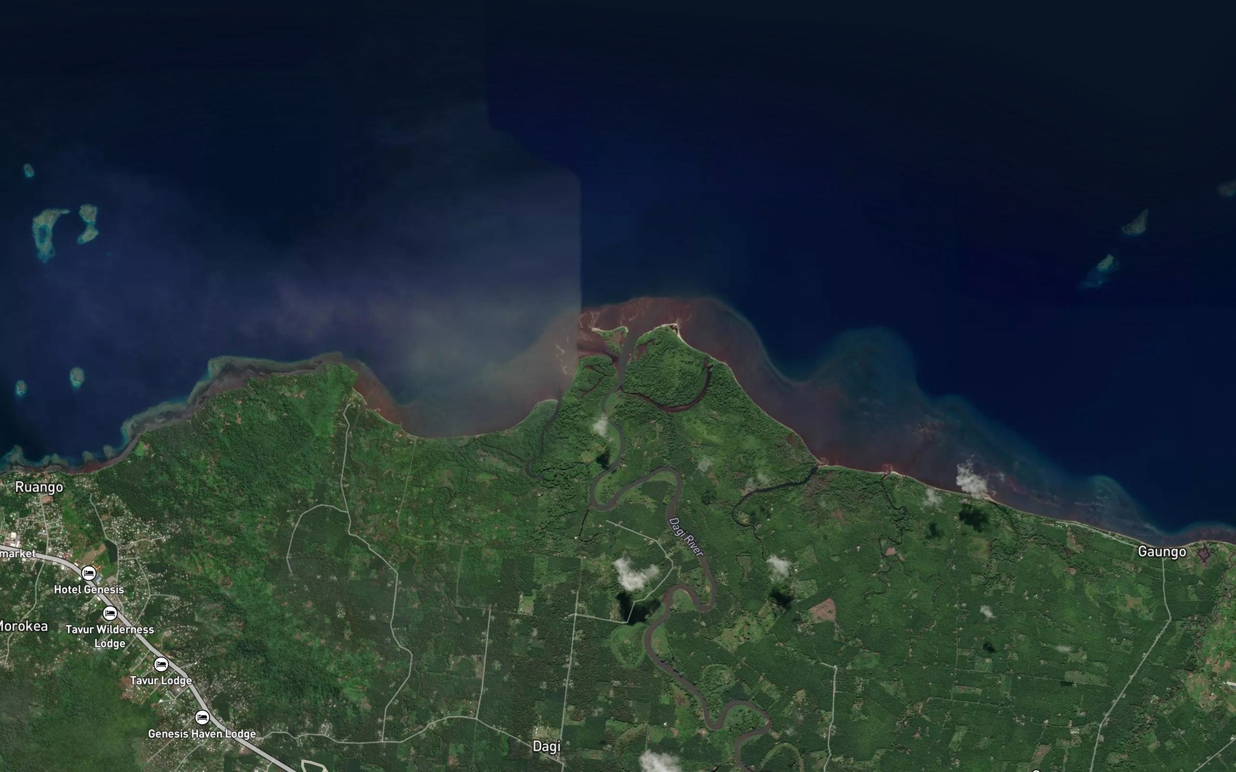 Satellite map of the Dagi River