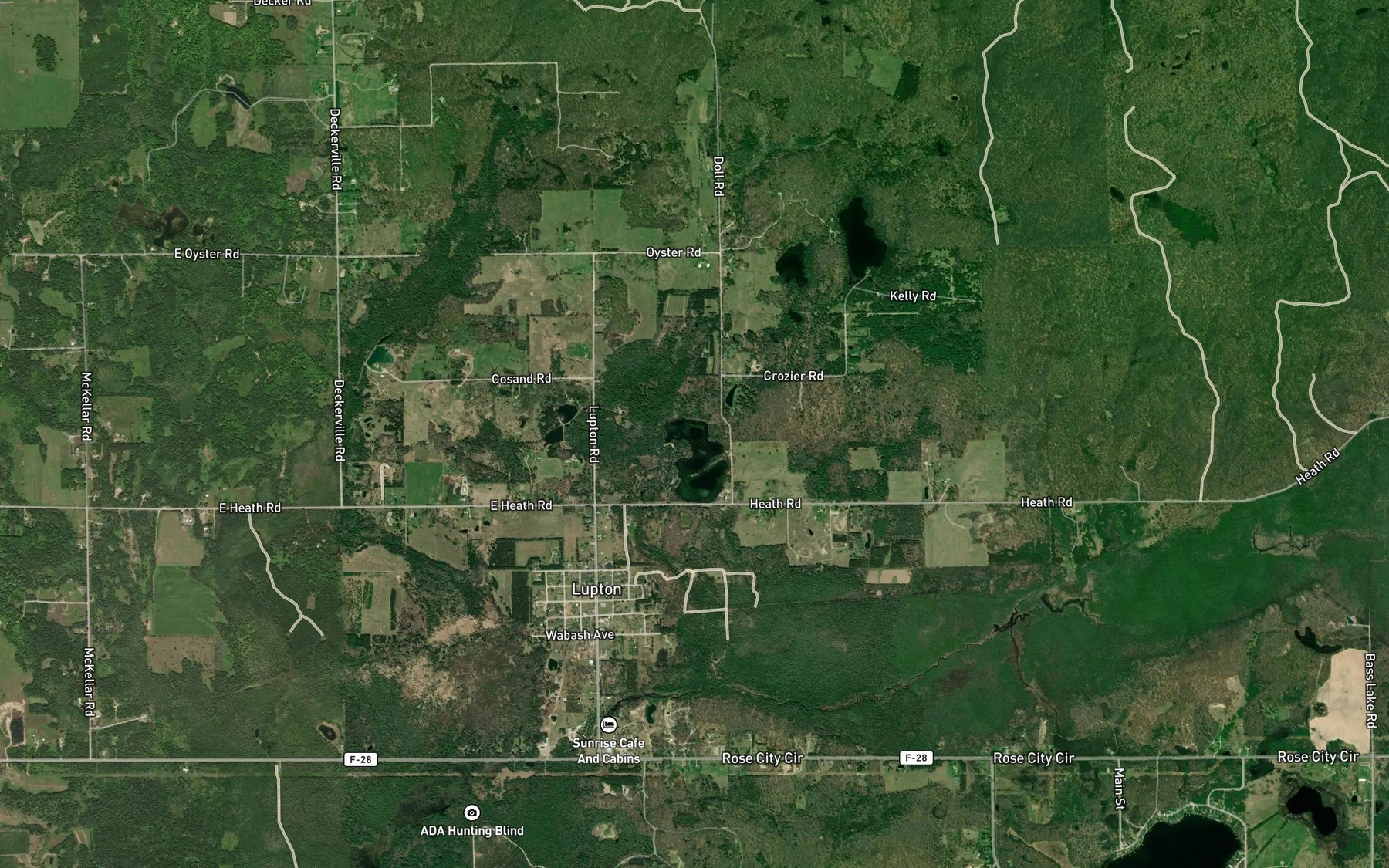 Satellite map of the Mud Lake