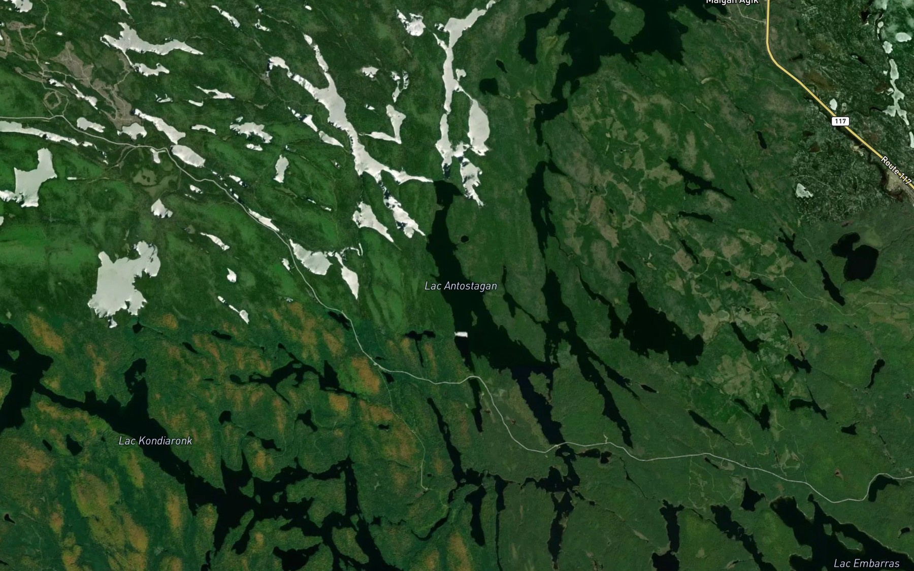 Satellite map of the Lac Antostagan