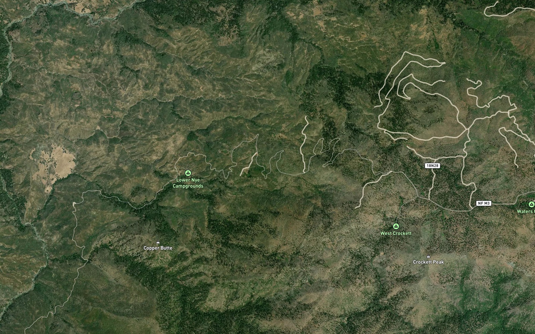 Satellite map of the Twin Springs