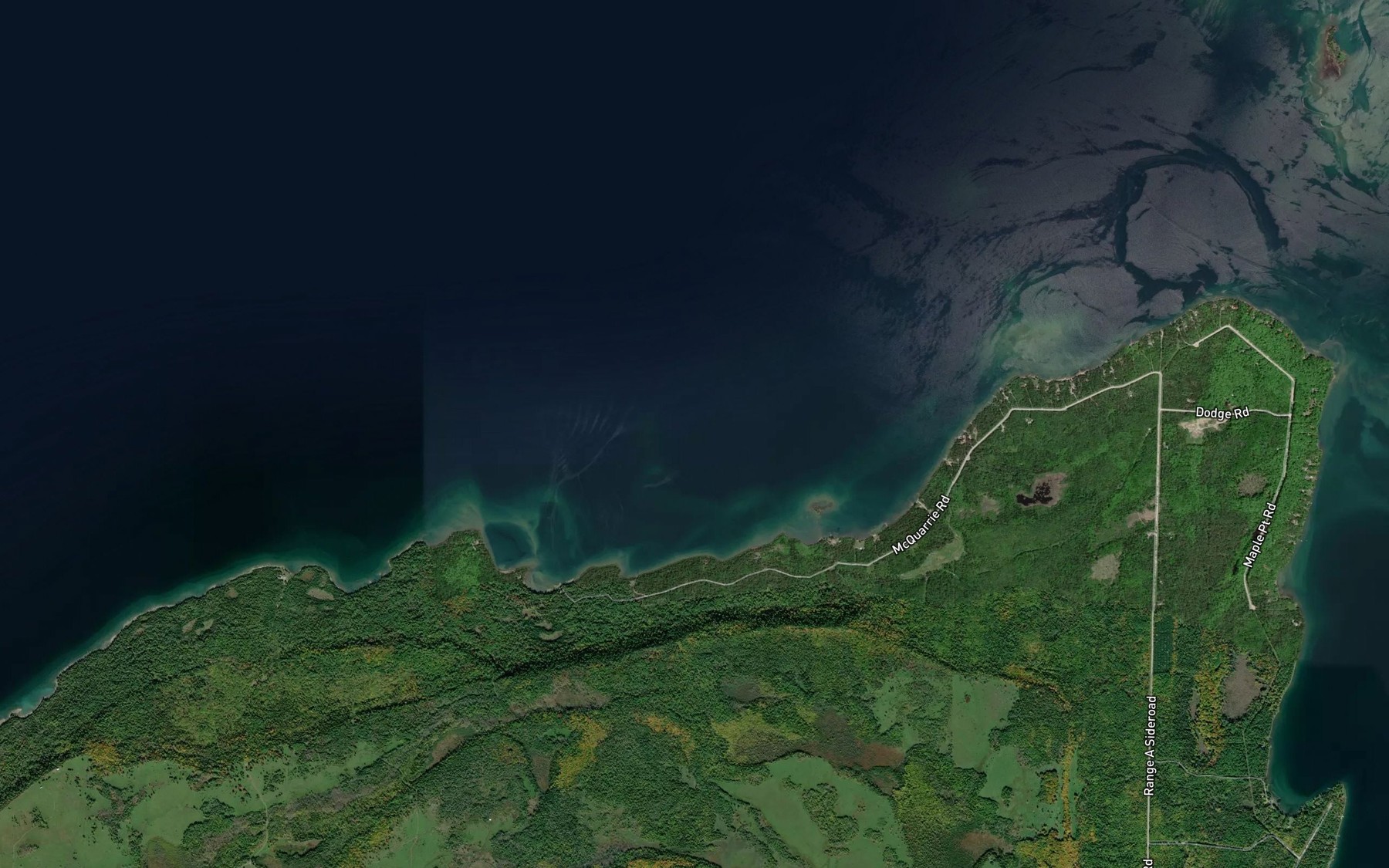 Satellite map of the Burgess Reef