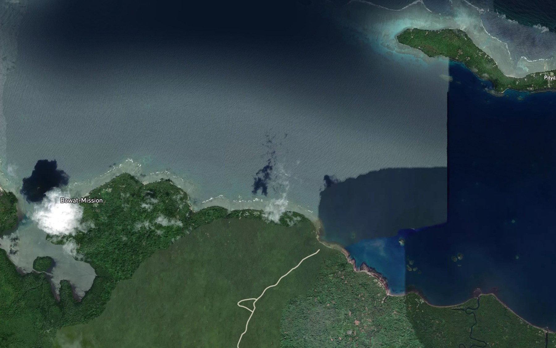 Satellite map of the Hornan River