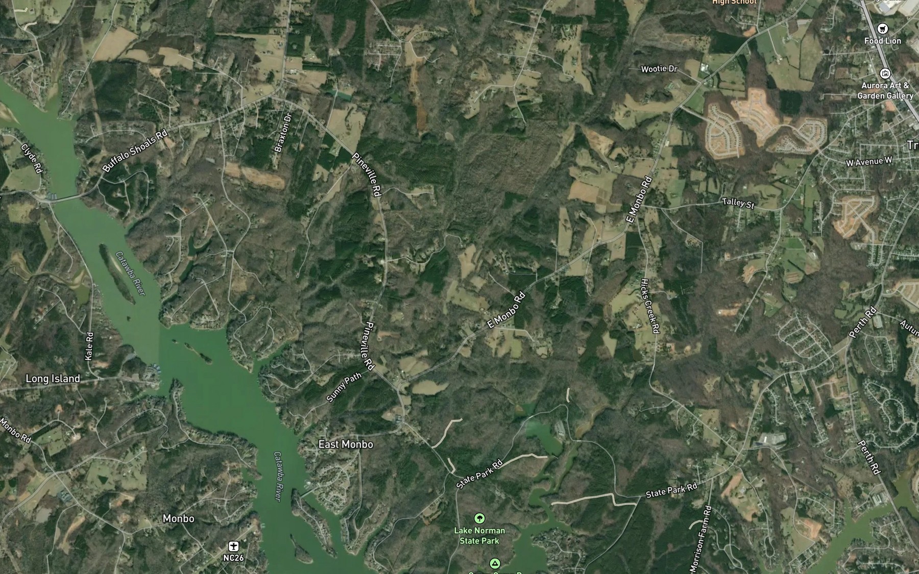 Satellite map of the Powder Spring Branch