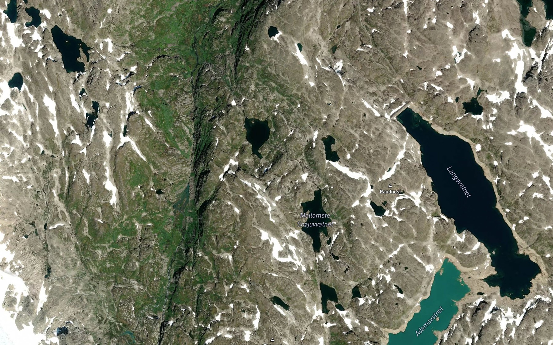 Satellite map of the Snogjuvvotni