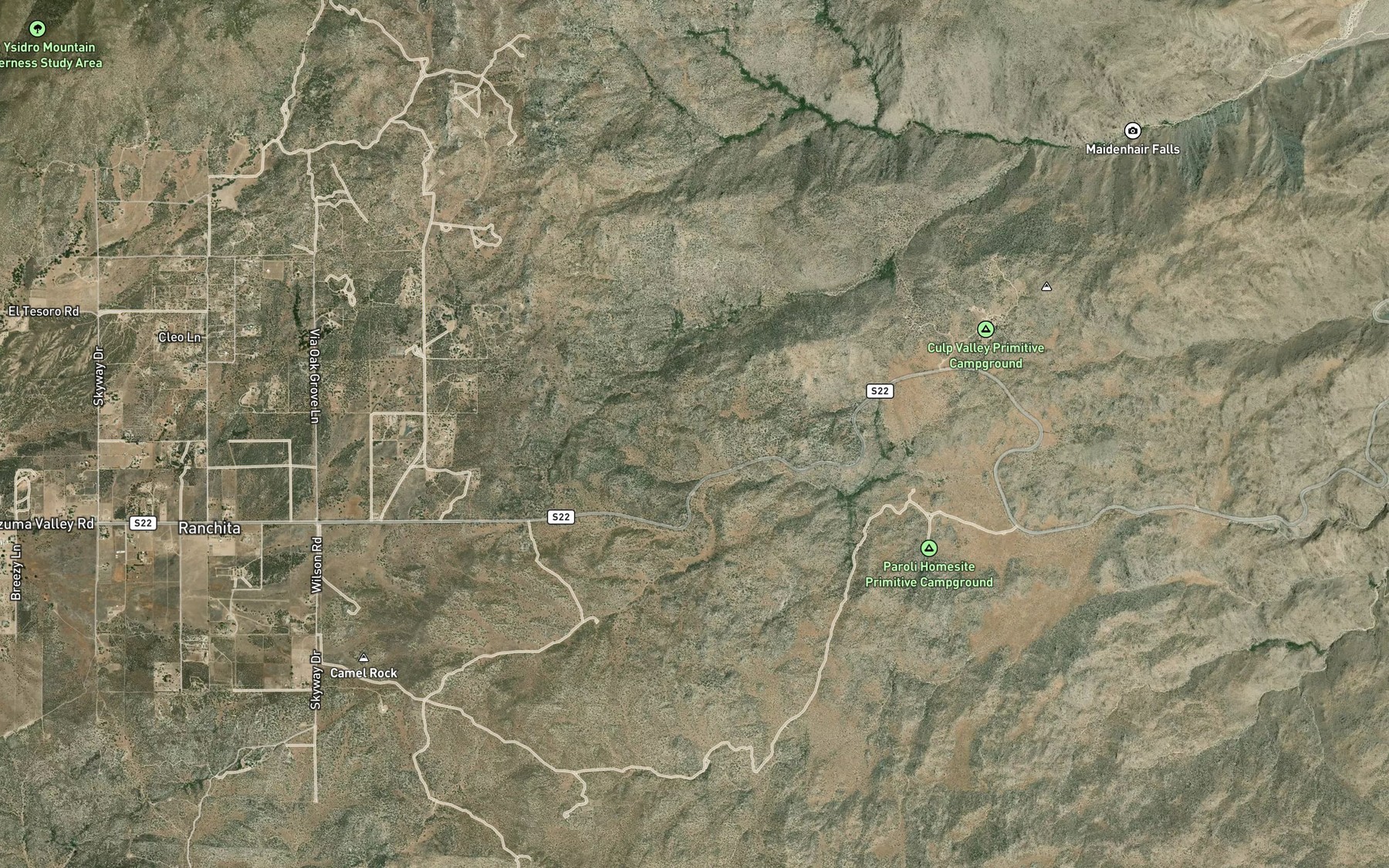 Satellite map of the Jim Spring