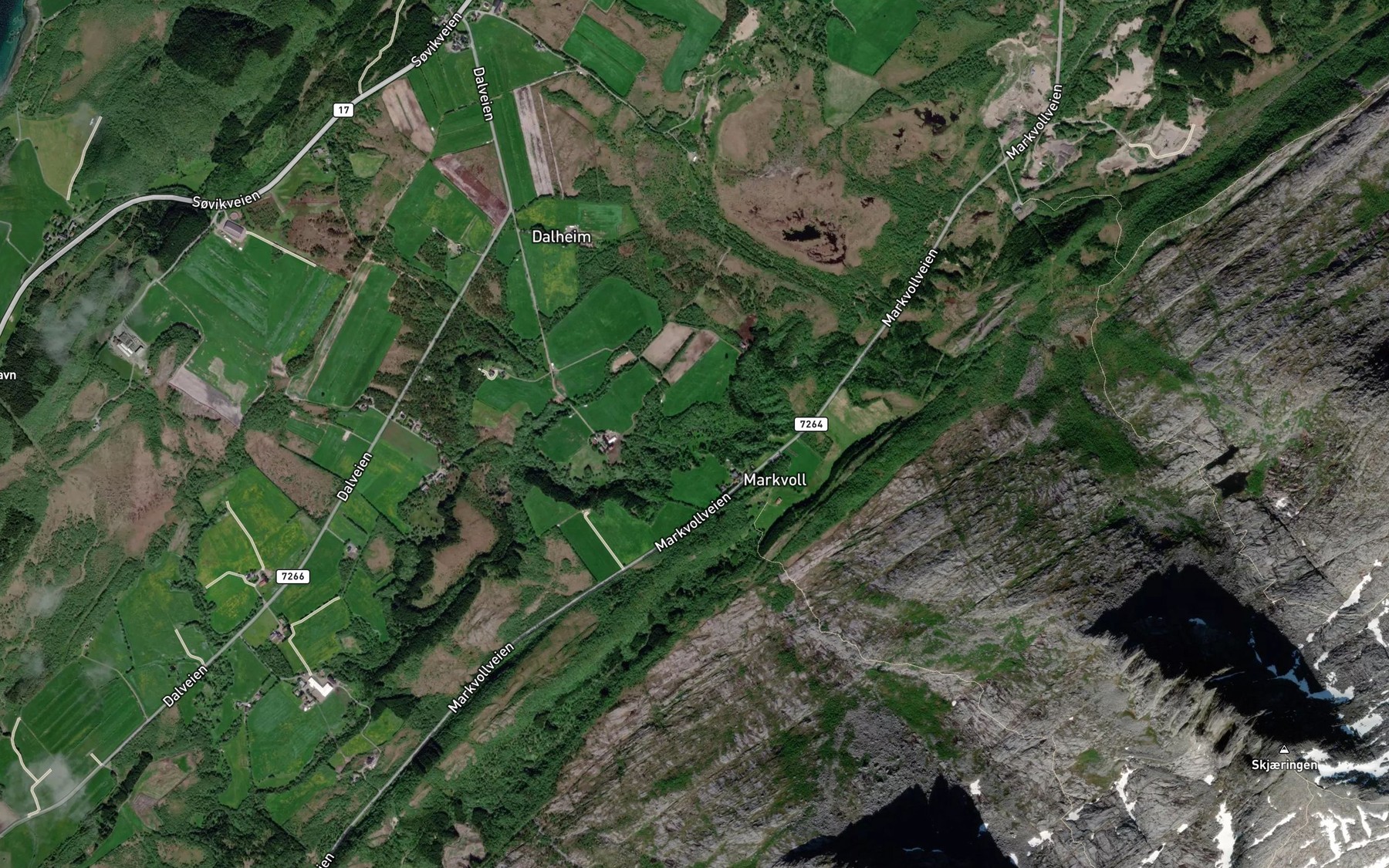 Satellite map of the Markvollelva