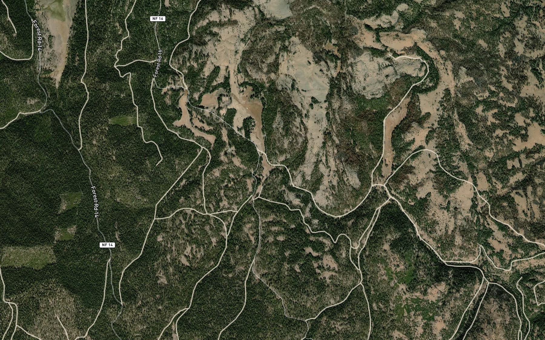 Satellite map of the Cougar Creek