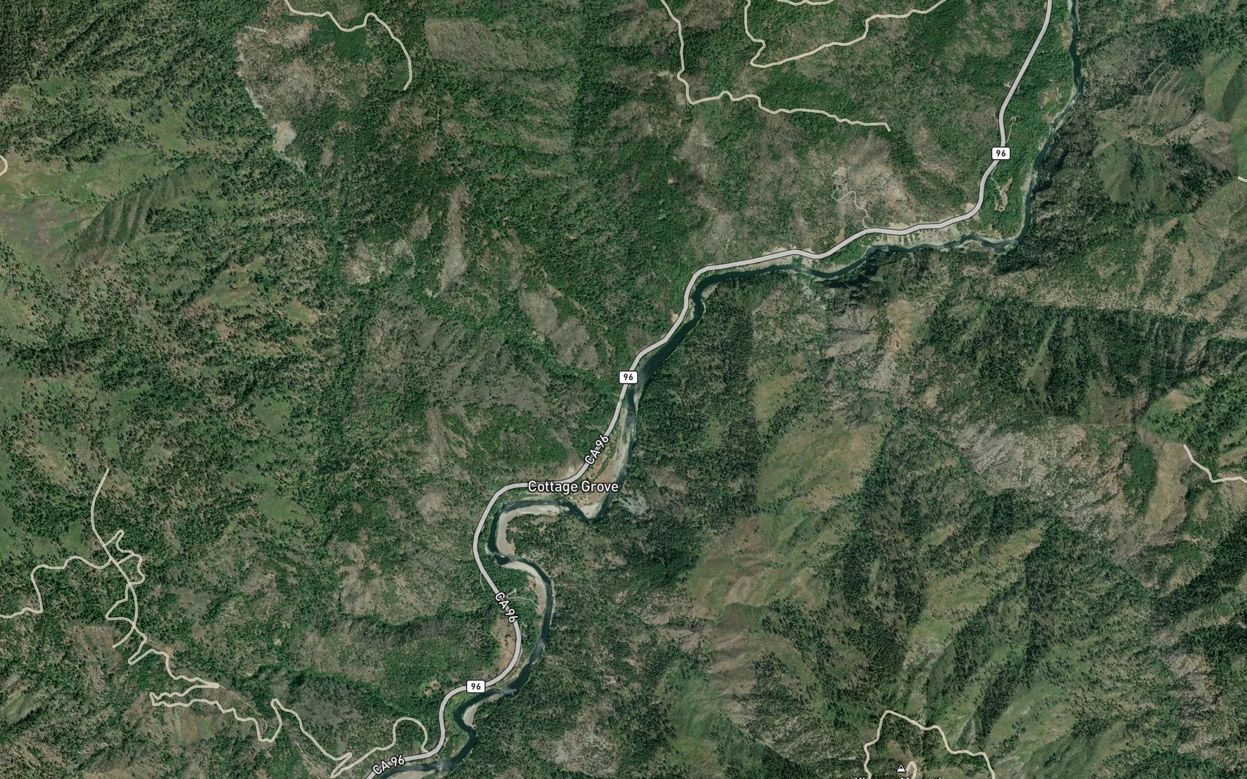 Satellite map of the Swillup Creek