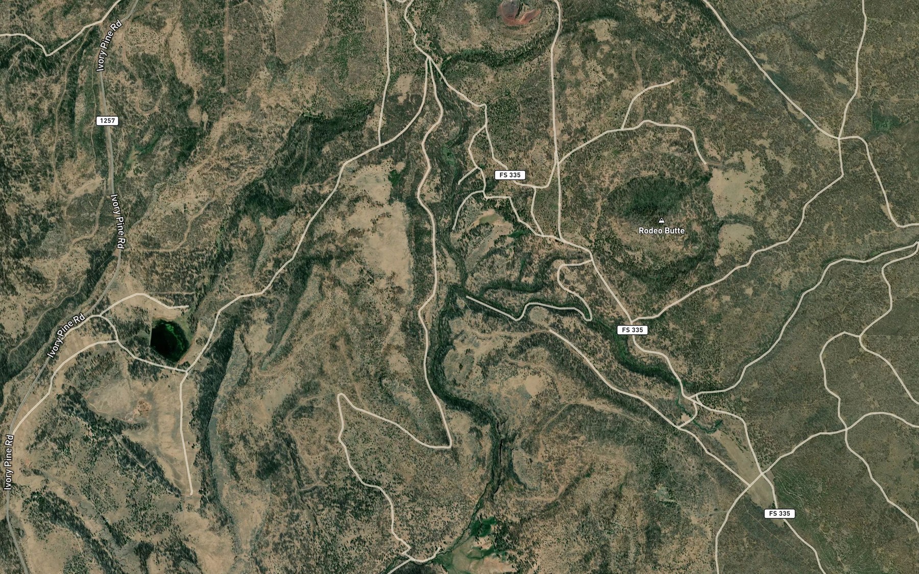 Satellite map of the Cain Creek